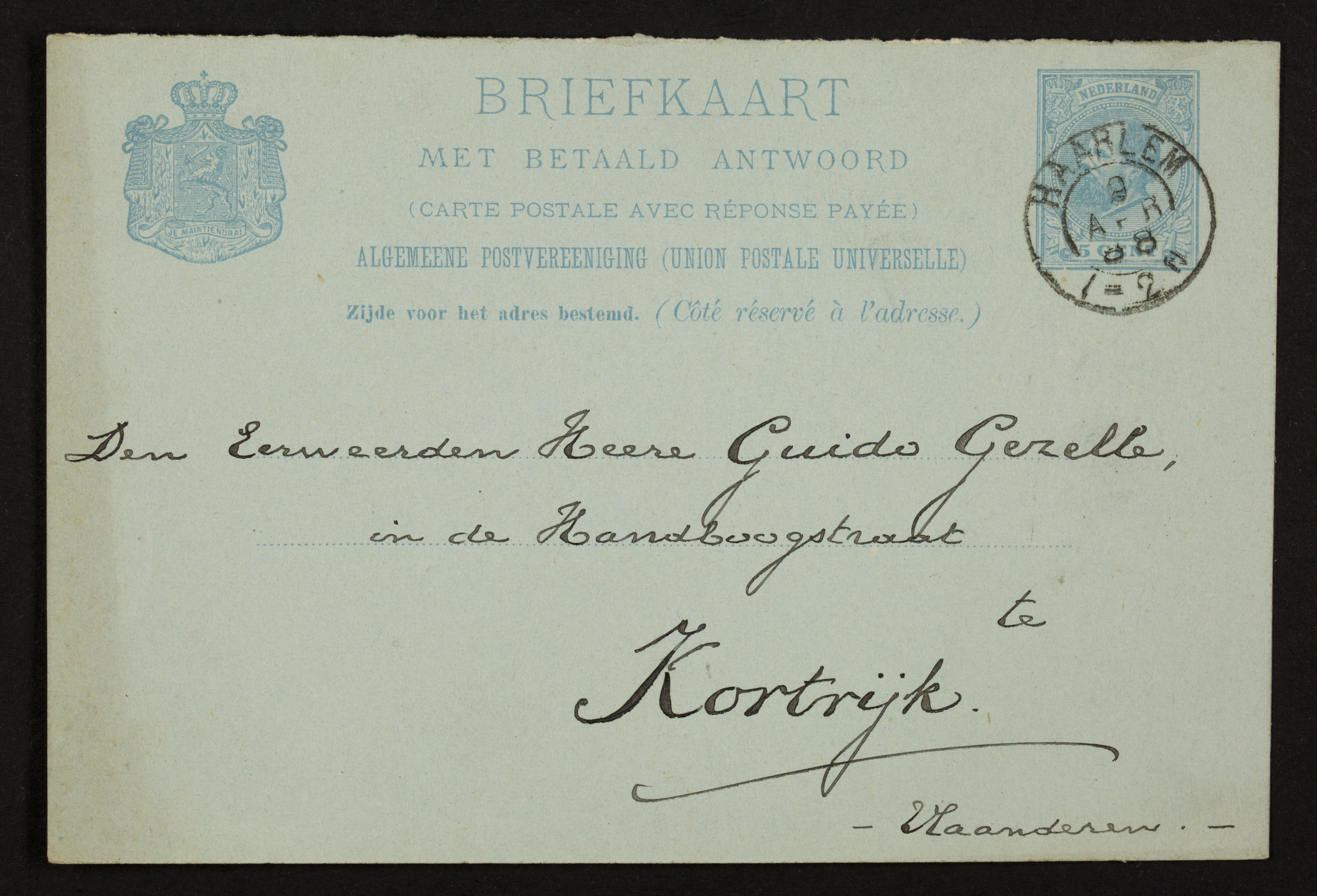 Johan Winkler aan Guido Gezelle