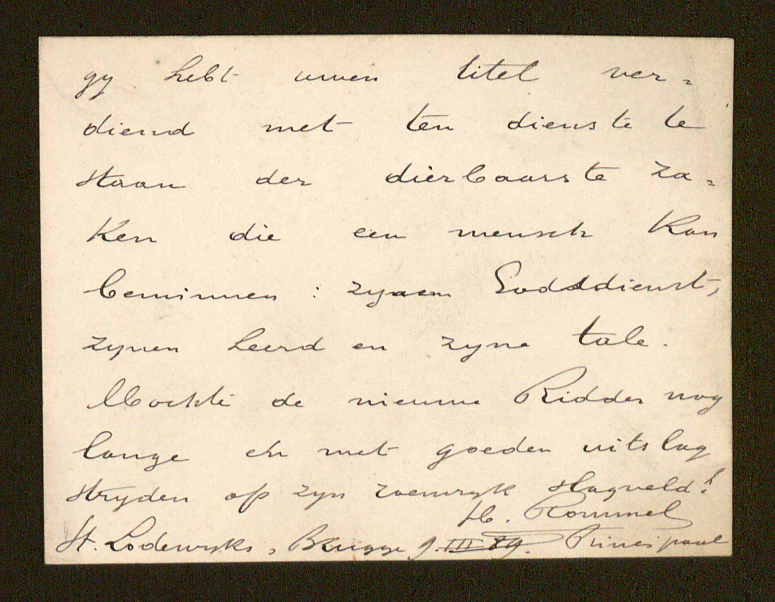 Hendrik Rommel aan [Guido Gezelle]