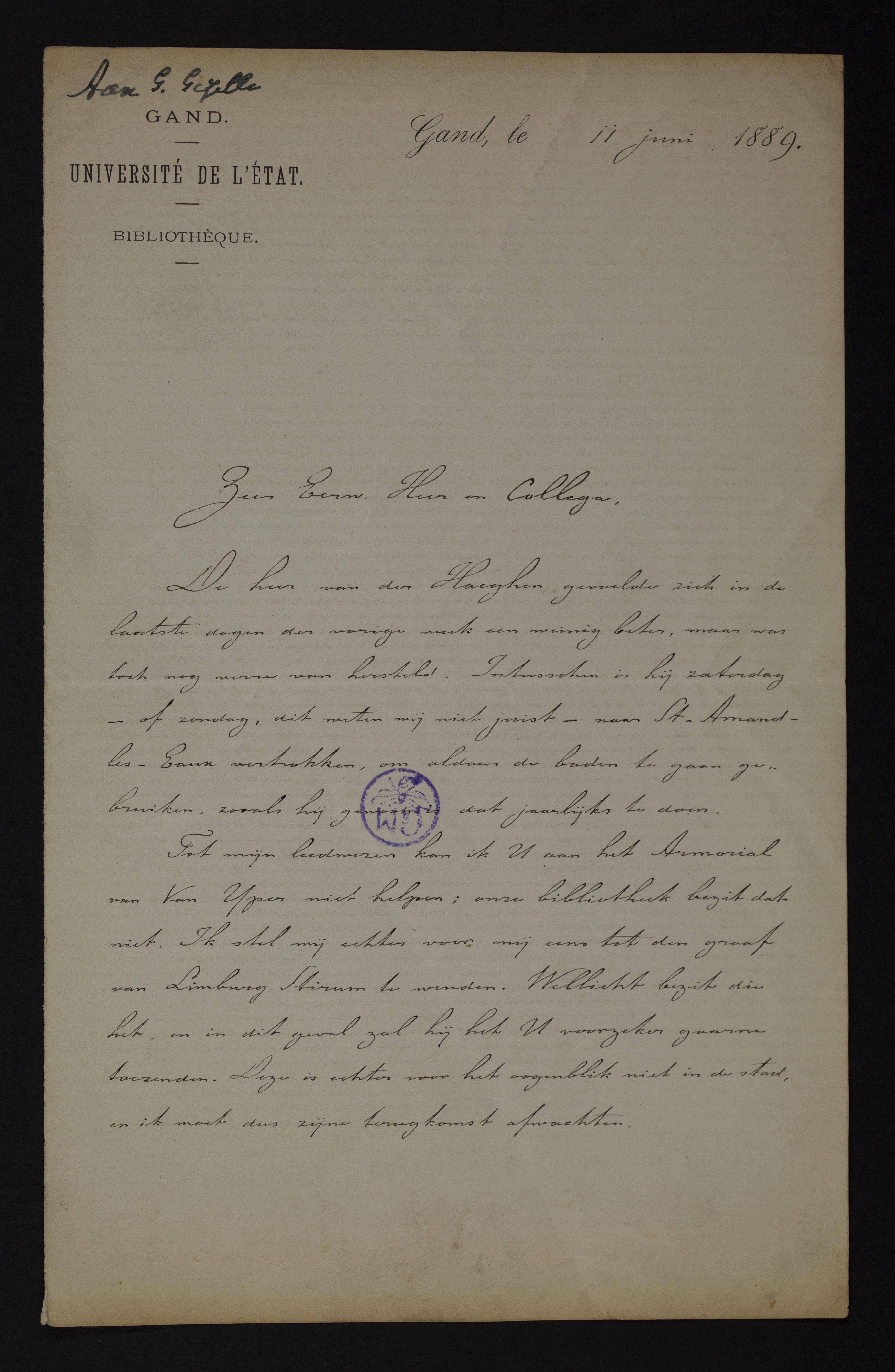 Theodoor Jacob Ignaas Arnold aan [Guido Gezelle]