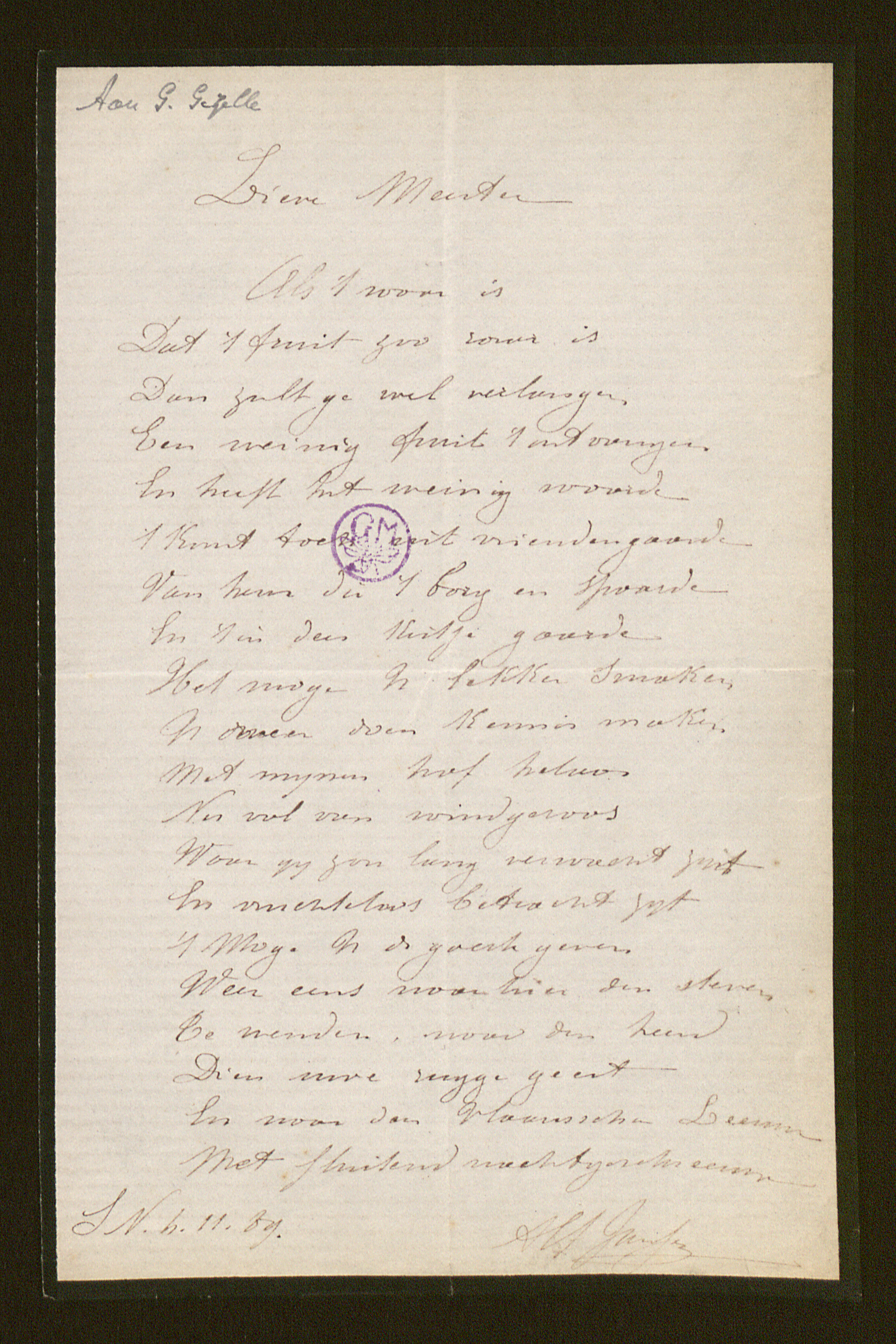 Alfons J. M. Janssens aan [Guido Gezelle]