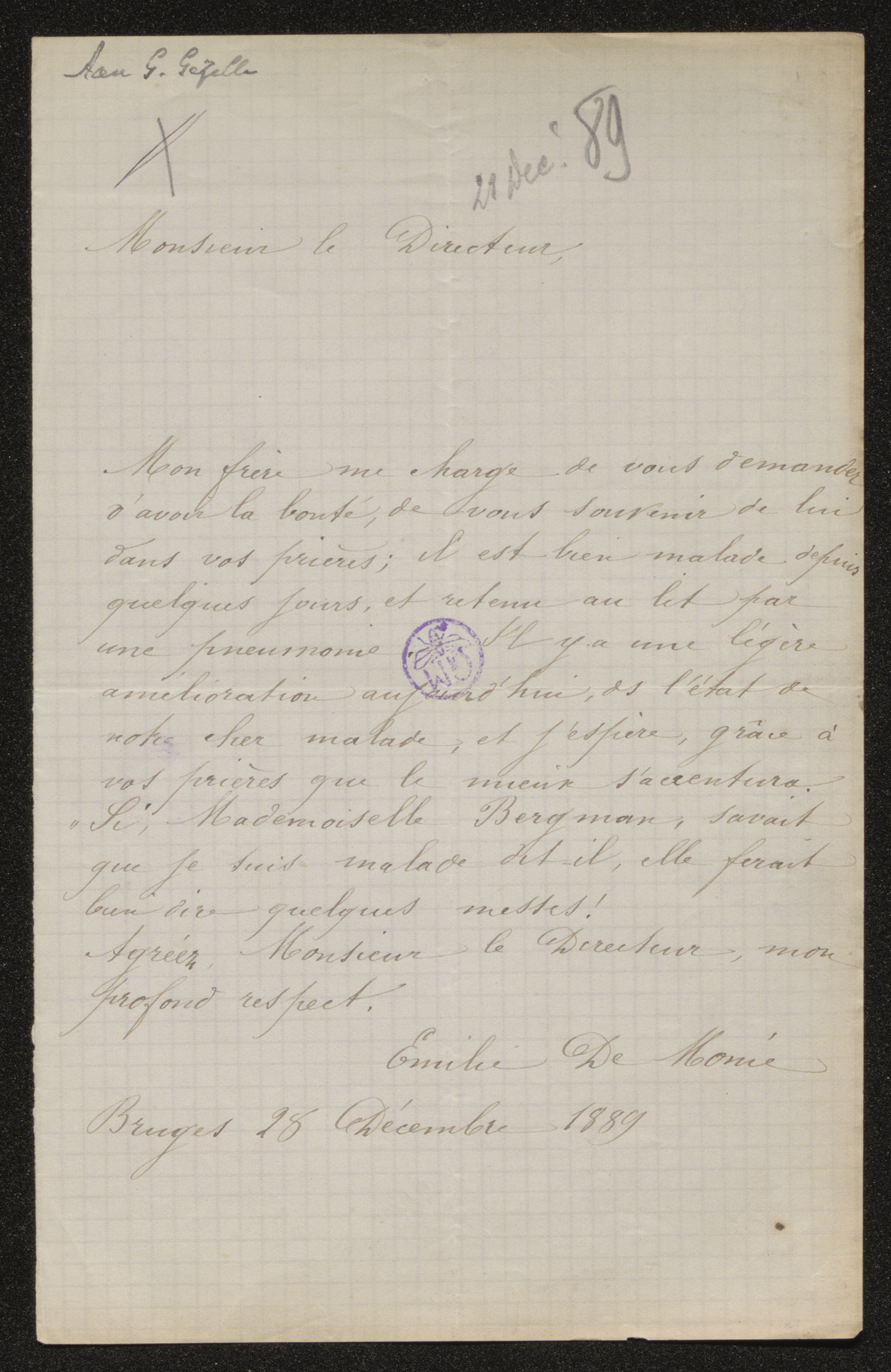 Emilie Marie Justine Demonie aan [Guido Gezelle]