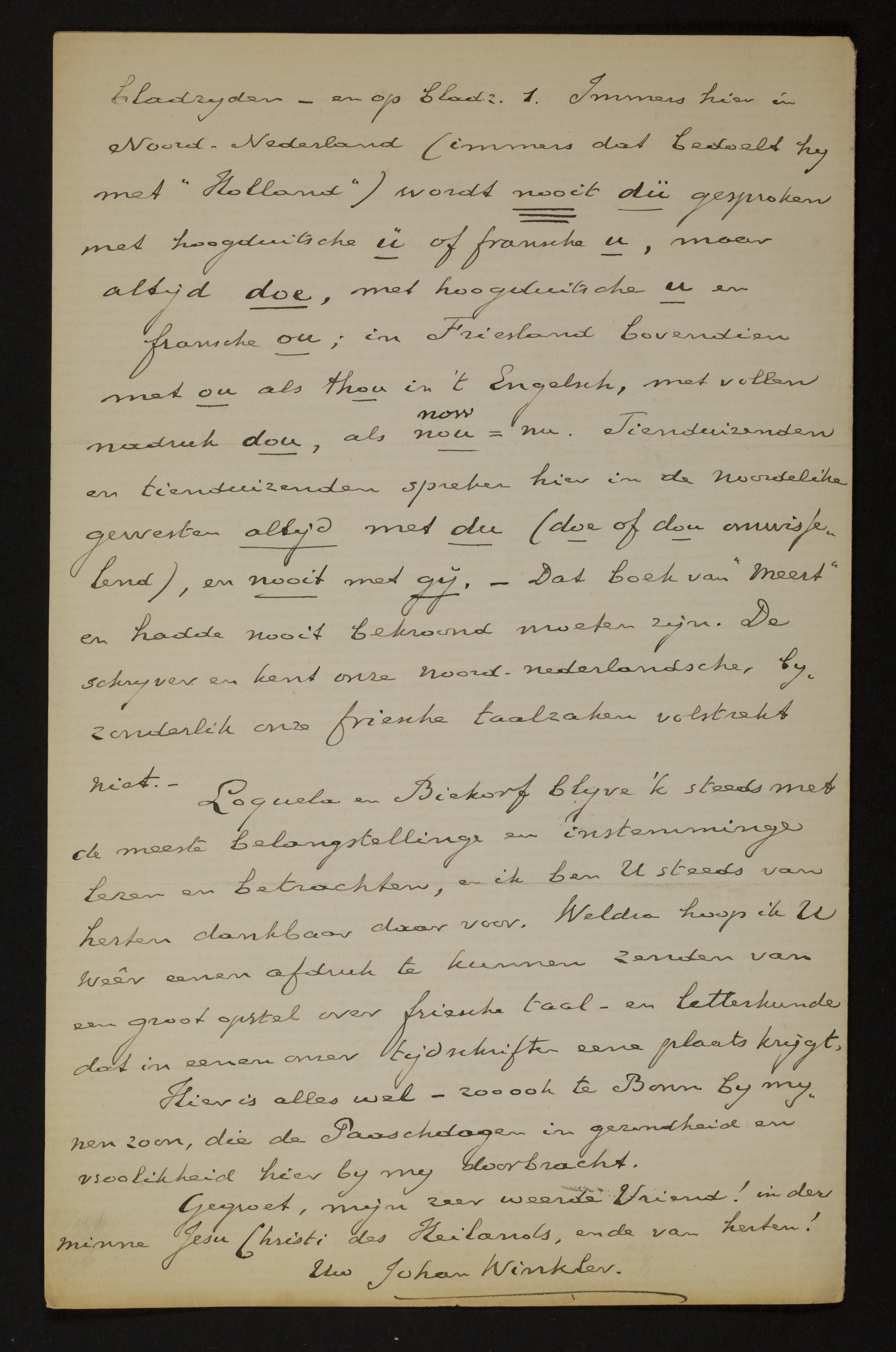 Johan Winkler aan [Guido Gezelle]