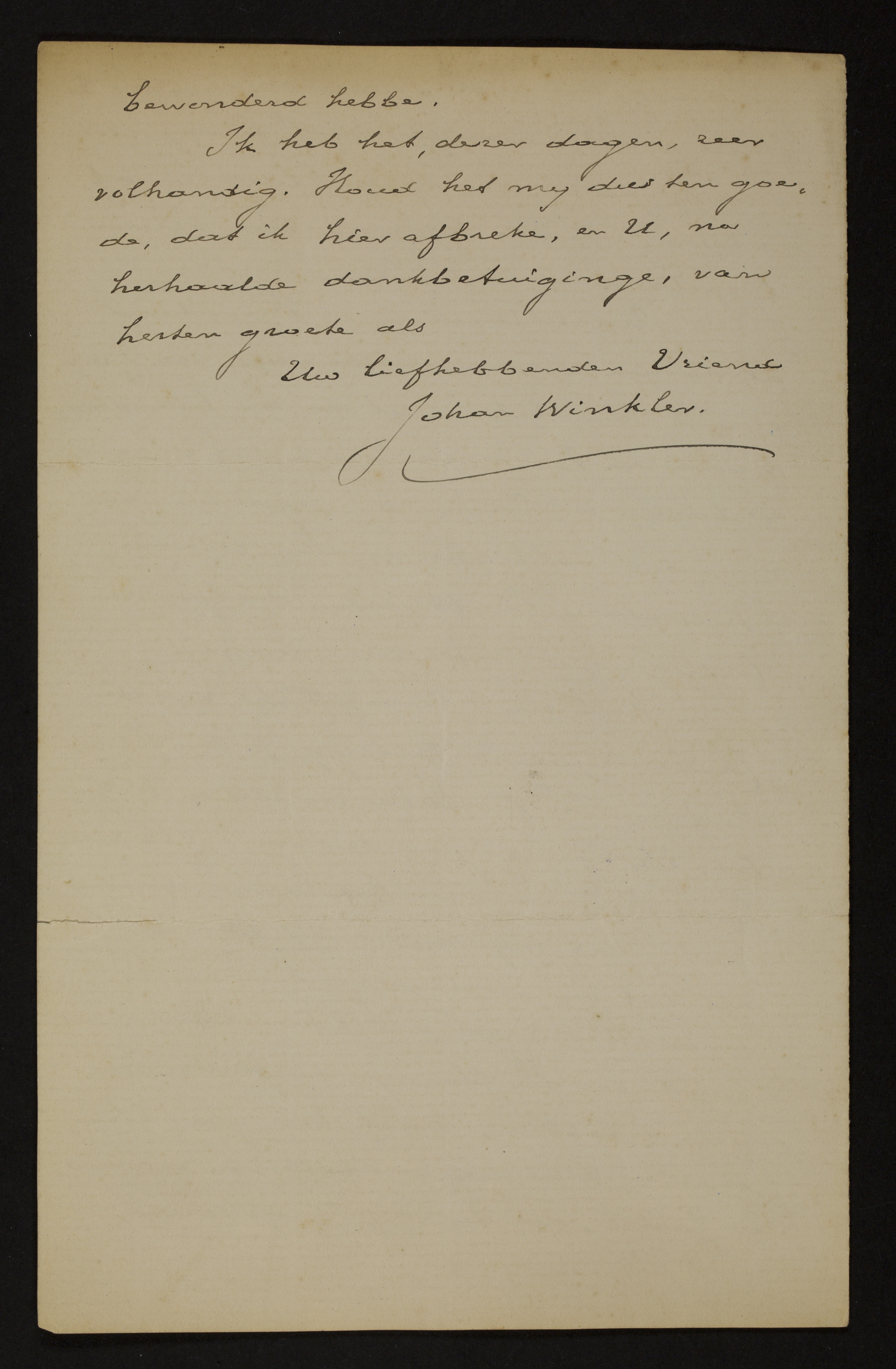 Johan Winkler aan [Guido Gezelle]