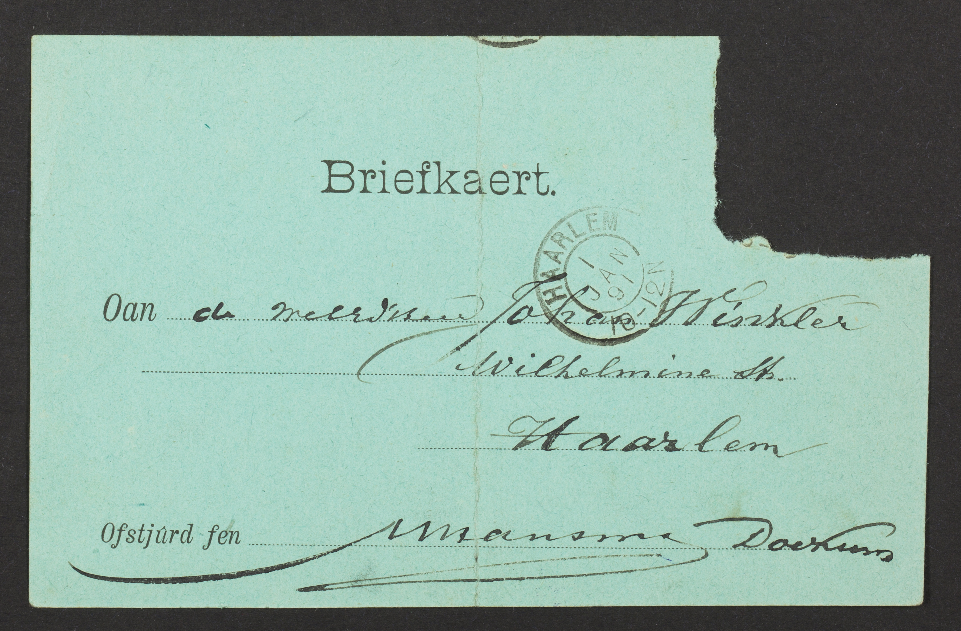 Johan Winkler aan [Guido Gezelle]