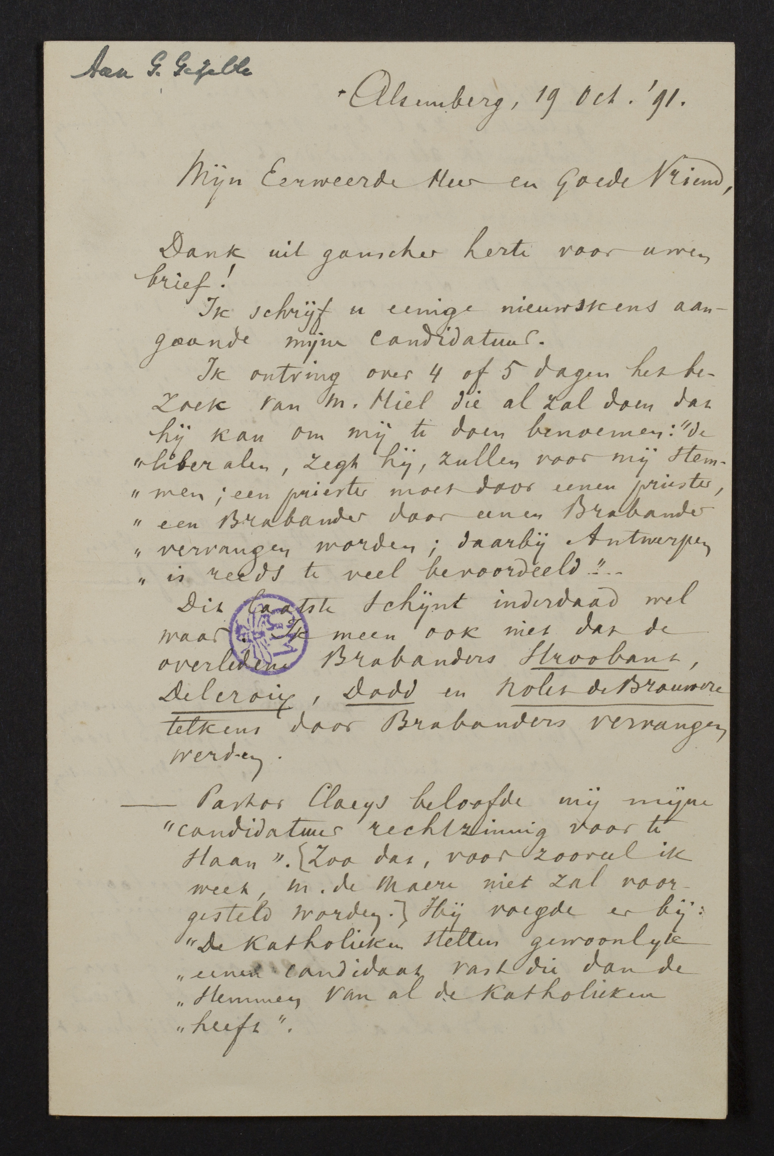 Jan Bols aan [Guido Gezelle]