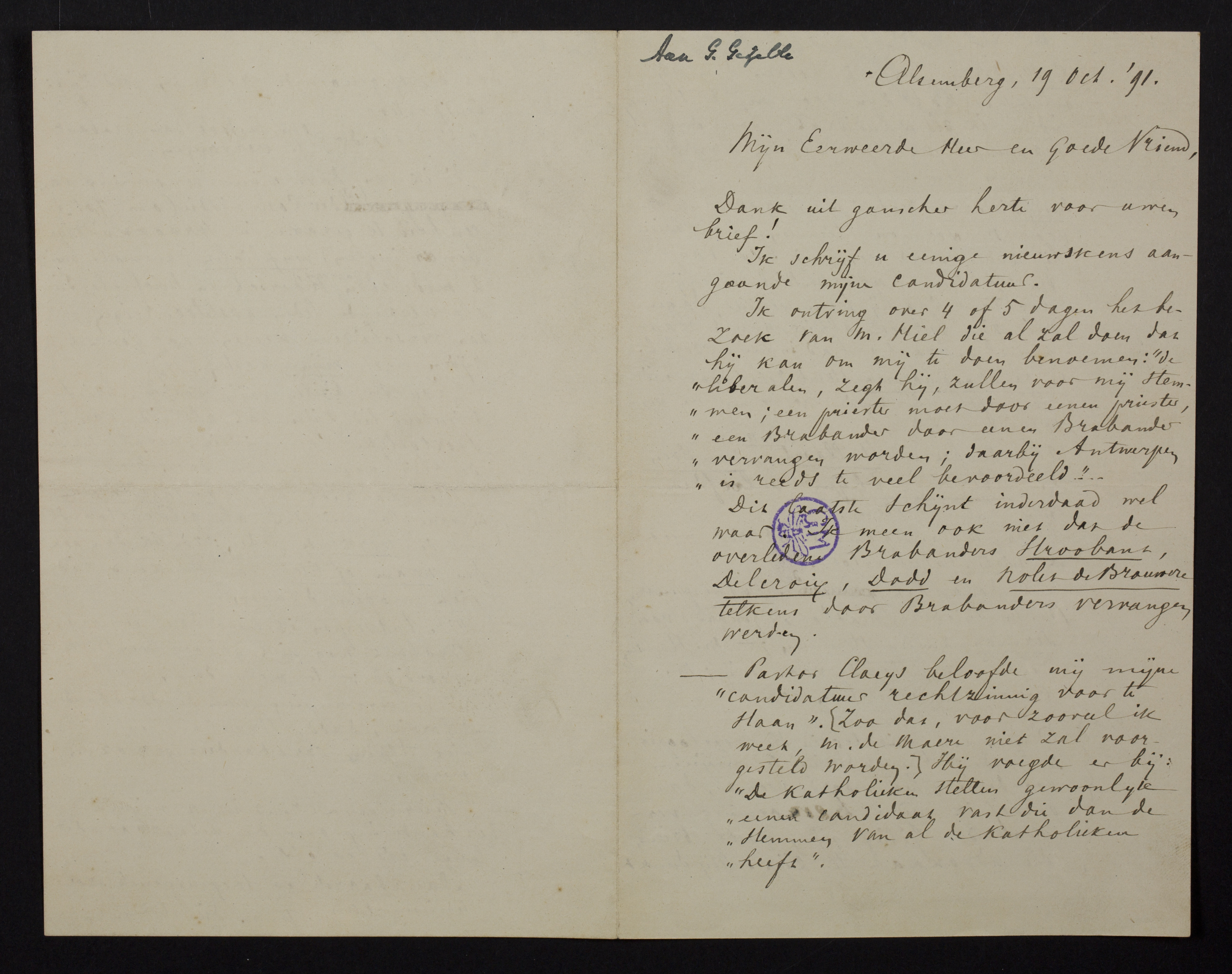 Jan Bols aan [Guido Gezelle]