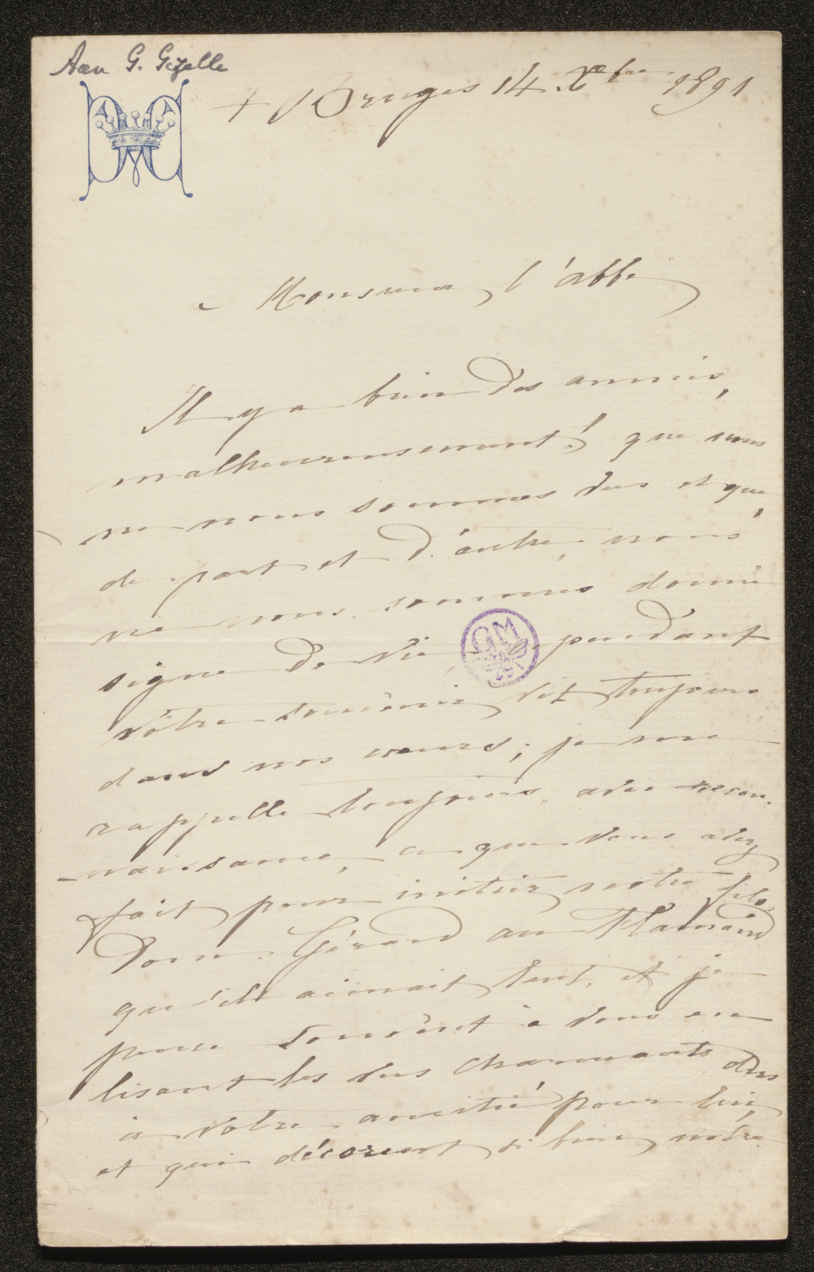 Savina Louise Joséphine de Gourcy Serainchamps aan [Guido Gezelle]