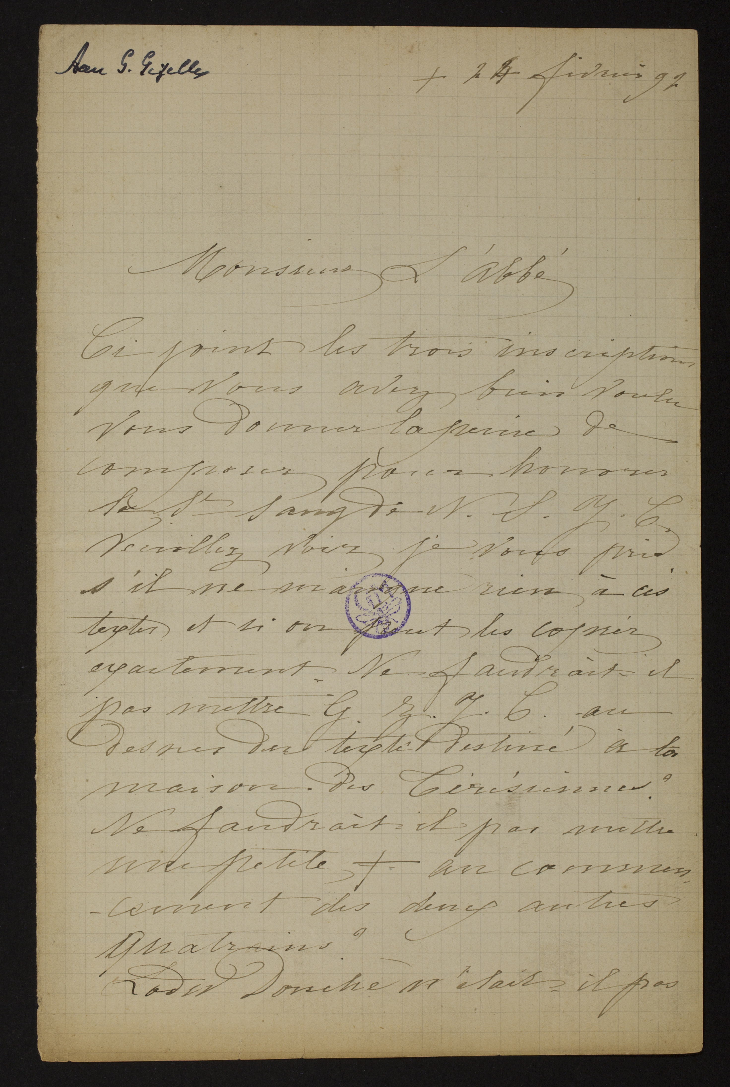 Savina Louise Joséphine de Gourcy Serainchamps aan [Guido Gezelle]