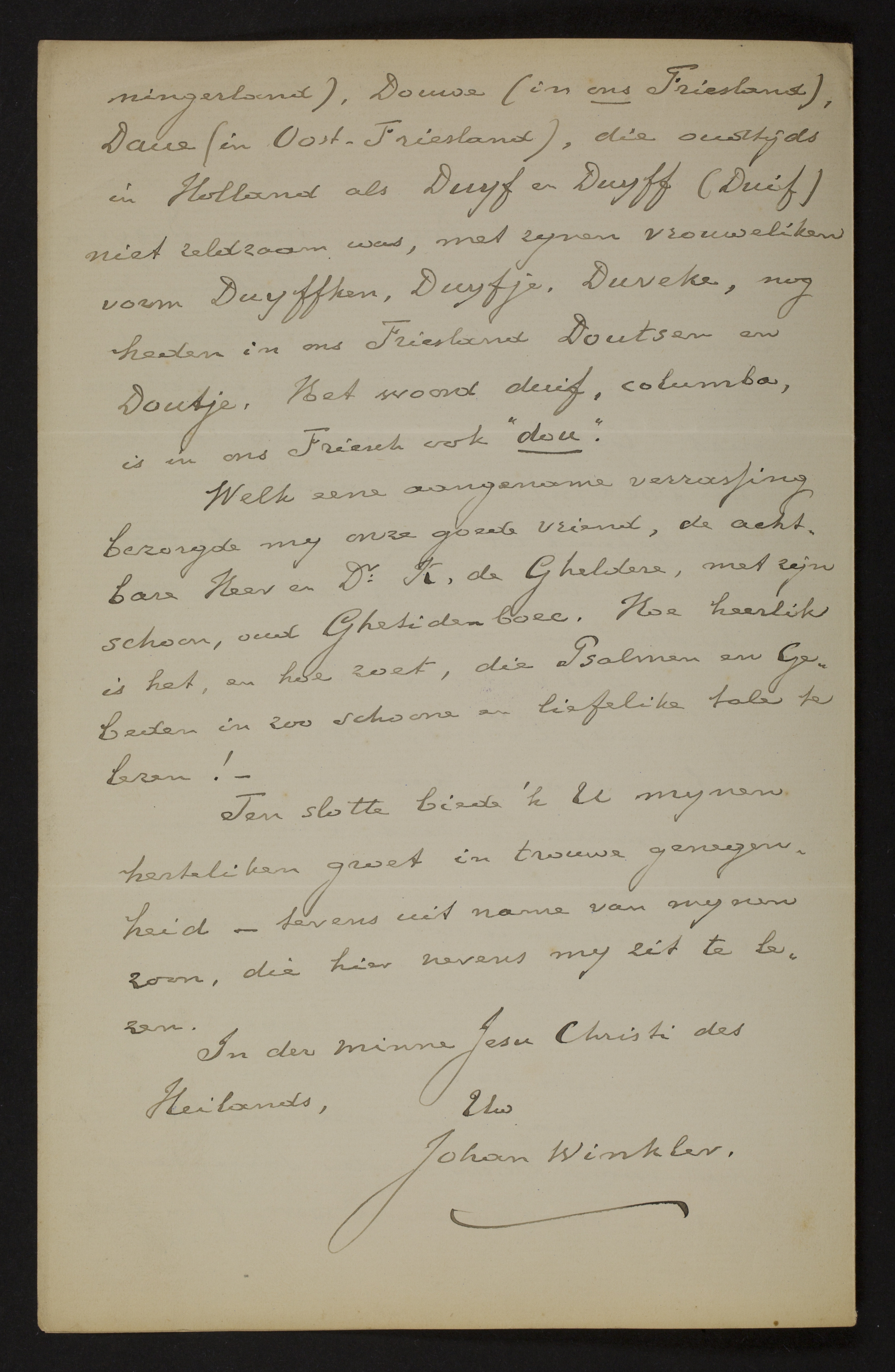 Johan Winkler aan [Guido Gezelle]