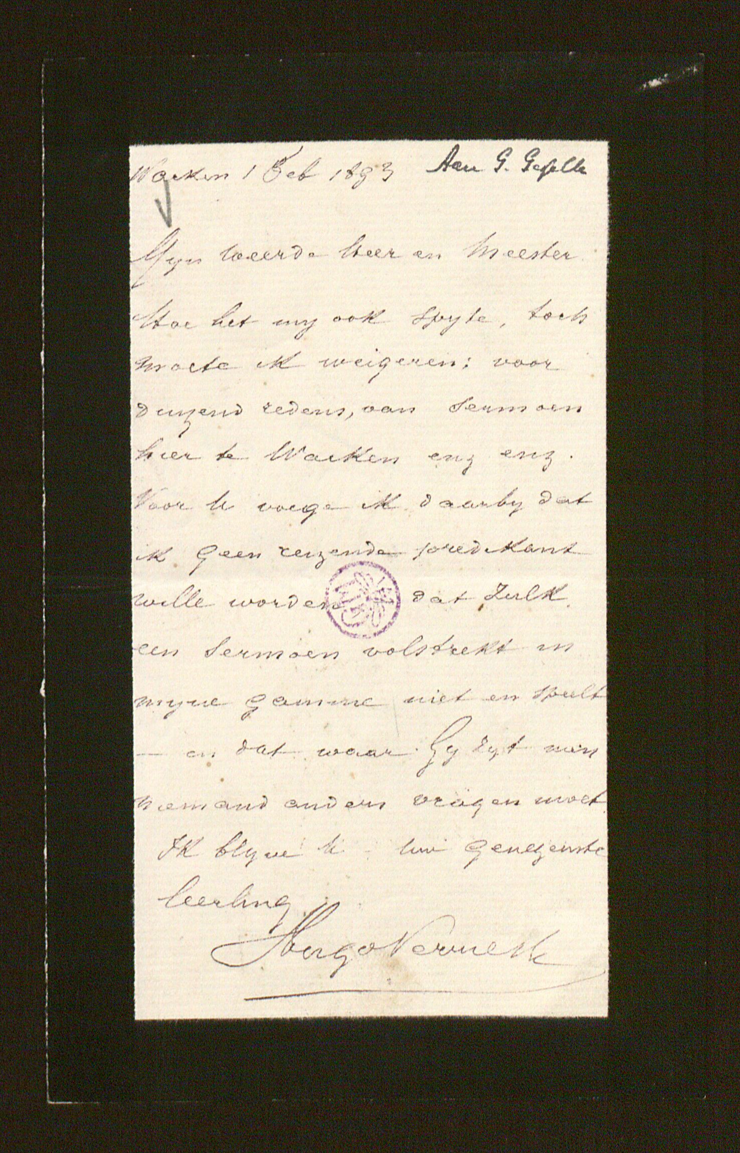 Hugo Verriest aan [Guido Gezelle]