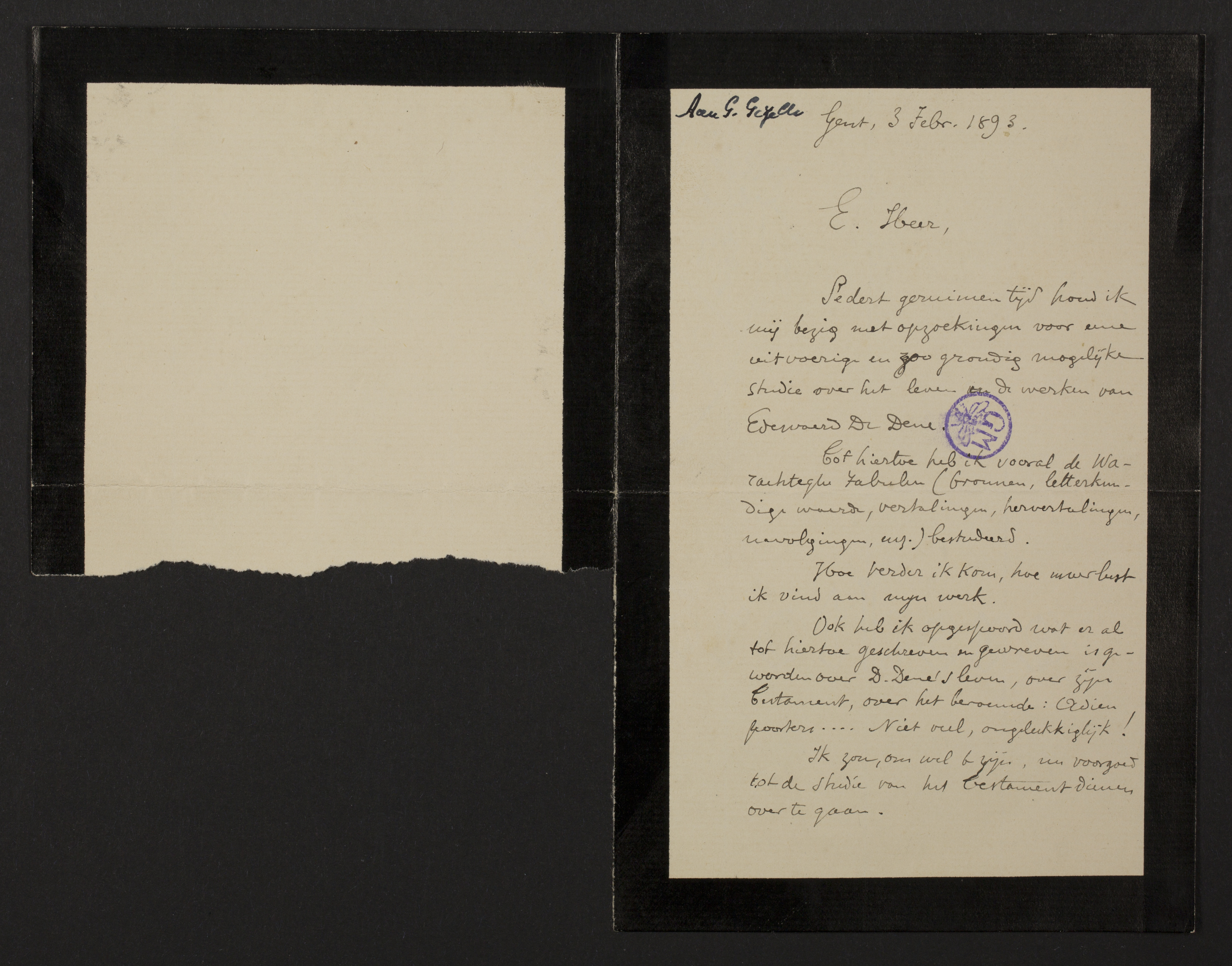 Louis Scharpé aan [Guido Gezelle]