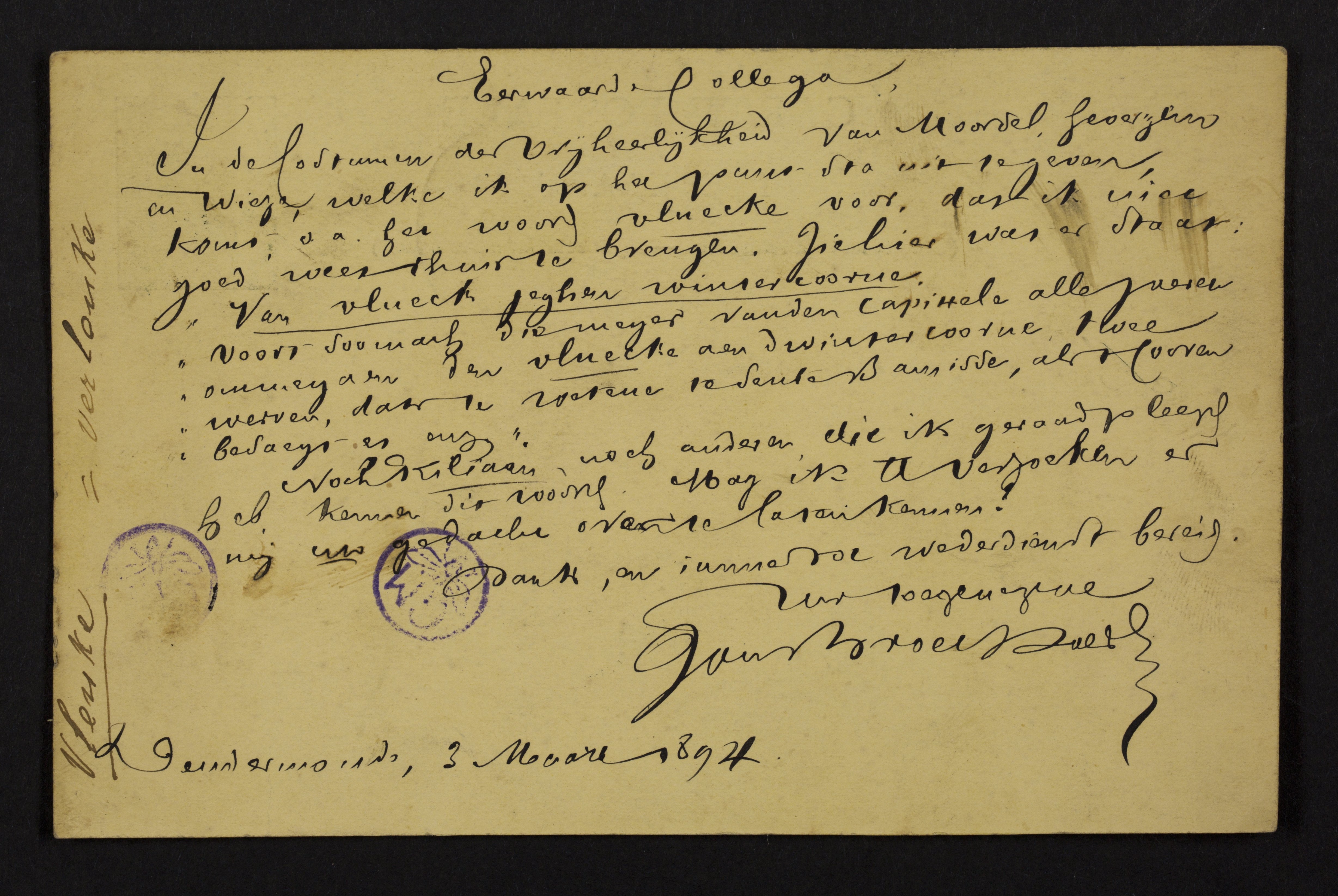 Jan Broeckaert aan Guido Gezelle