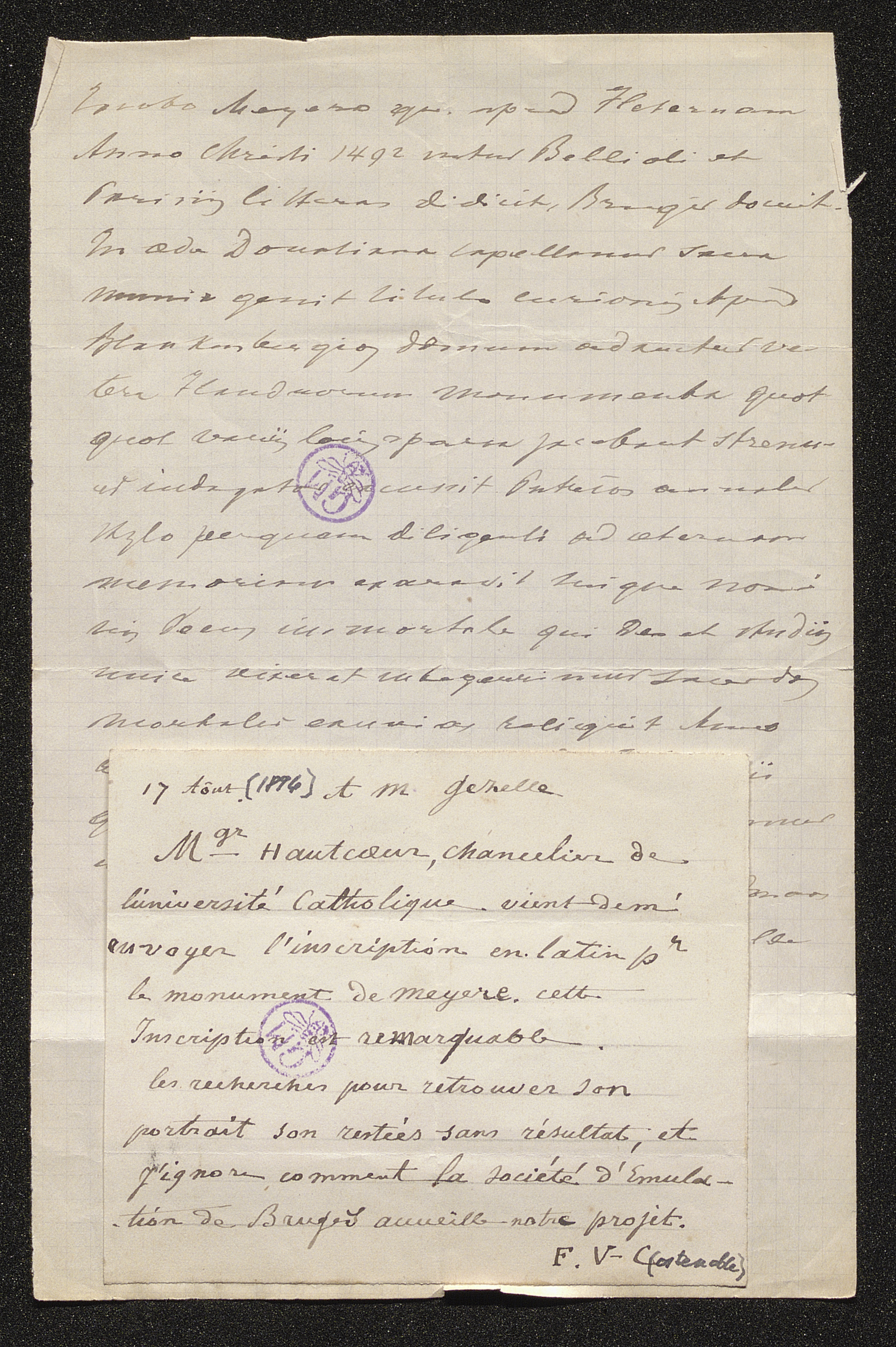 Emma Crombet (= mevrouw Emma Beke) aan [Guido Gezelle]