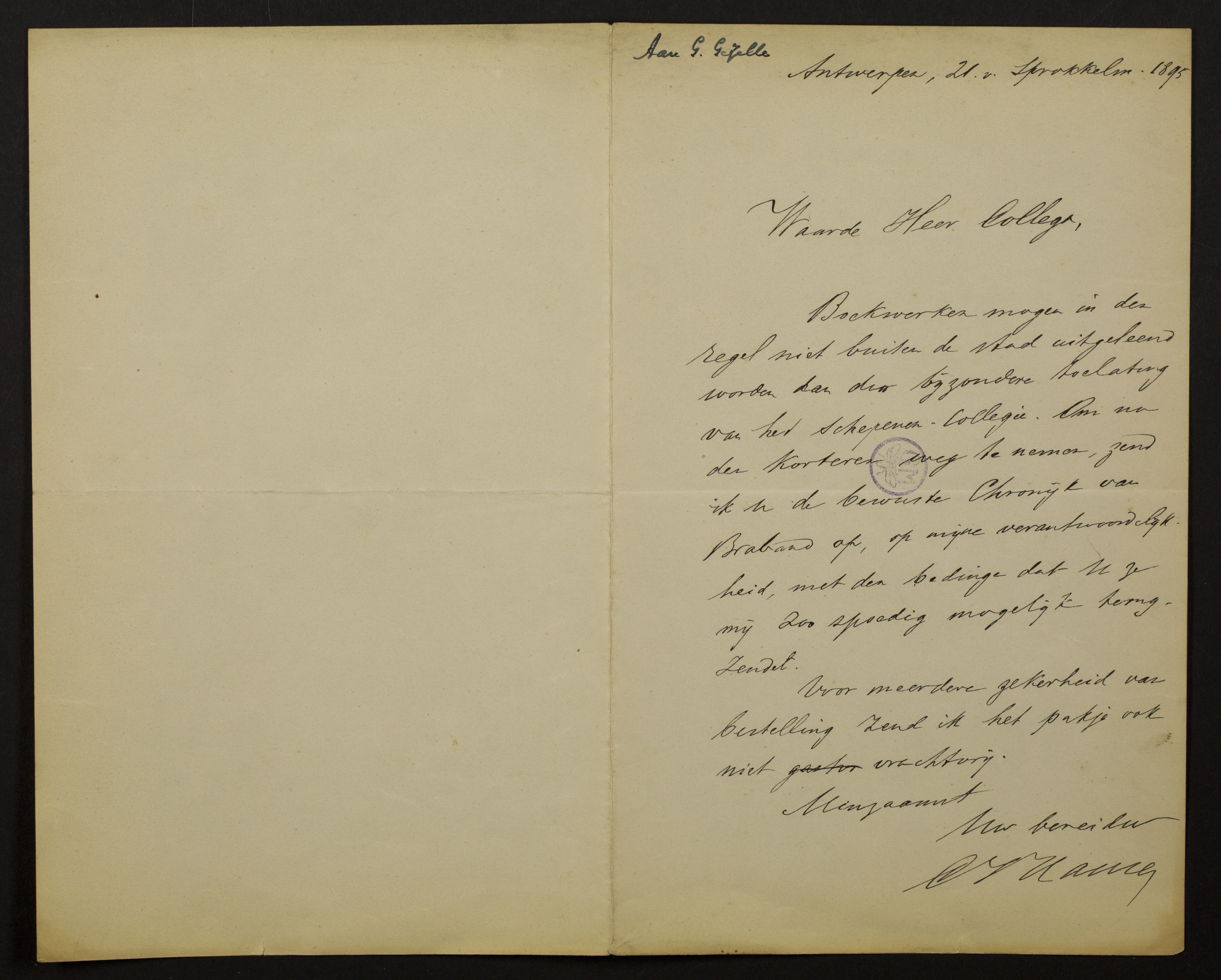 Constant Jacob Hansen aan [Guido Gezelle]