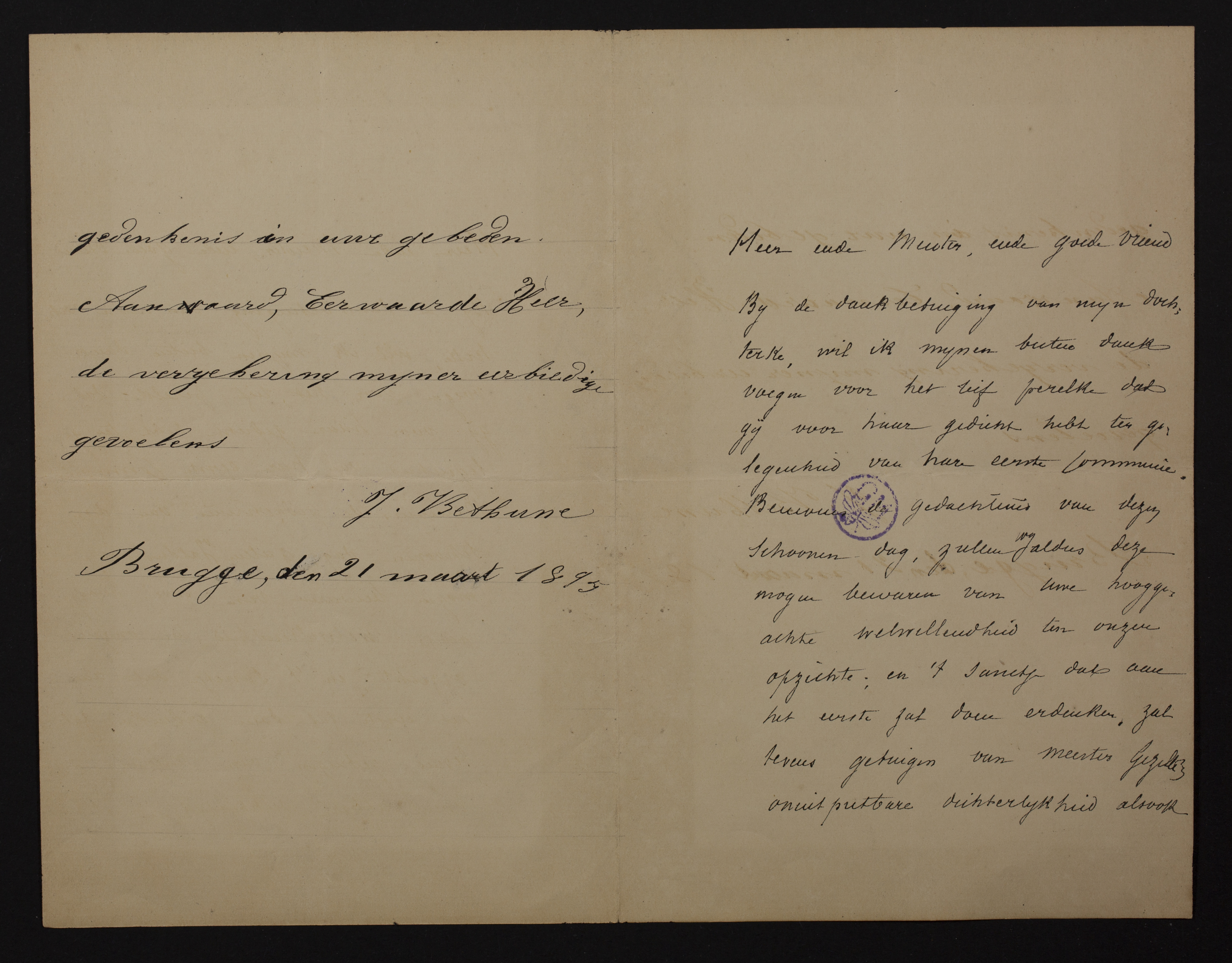 Jeanne Marie Emilie Colette Ghislaine (de) Béthune aan [Guido Gezelle]