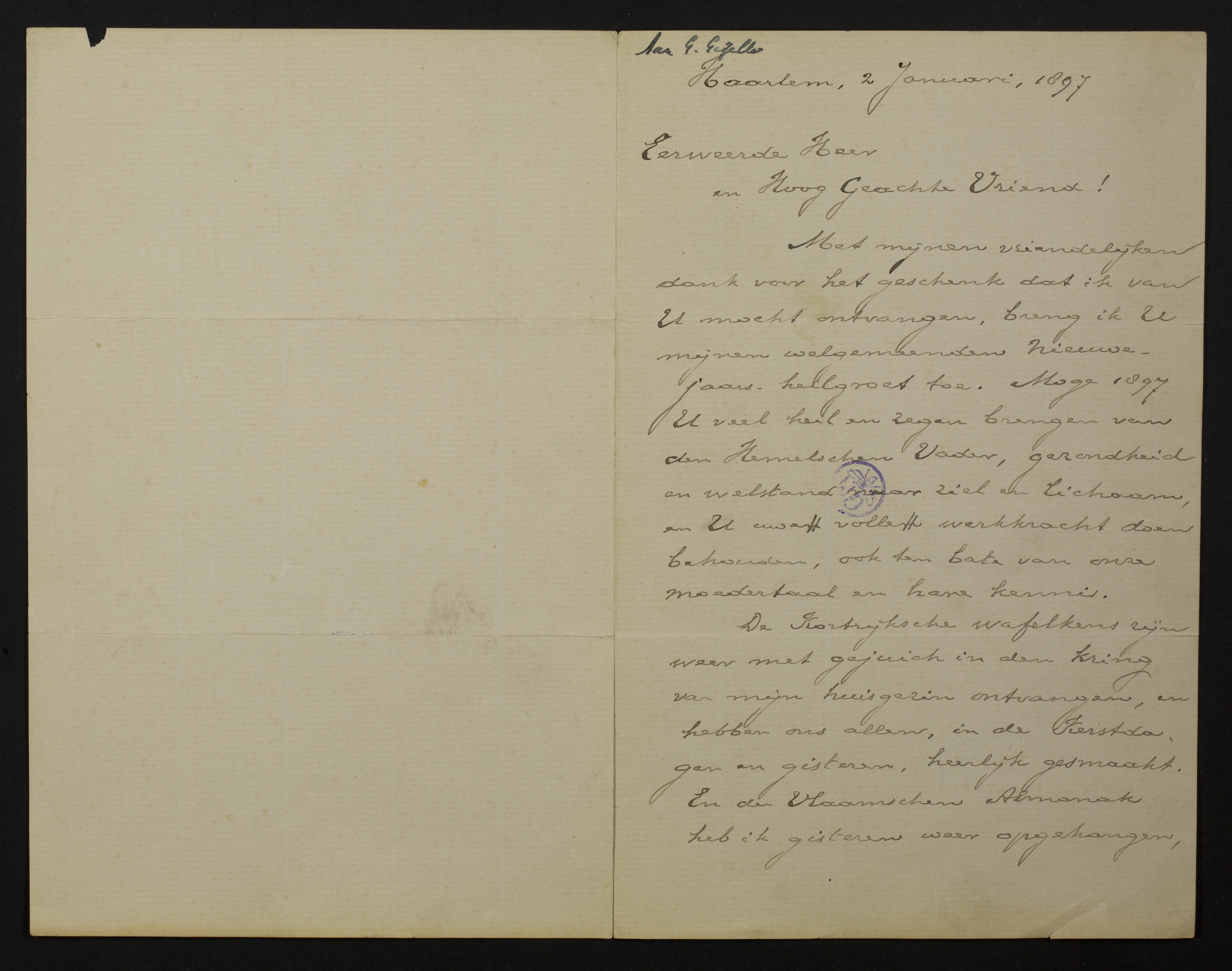 Johan Winkler aan [Guido Gezelle]