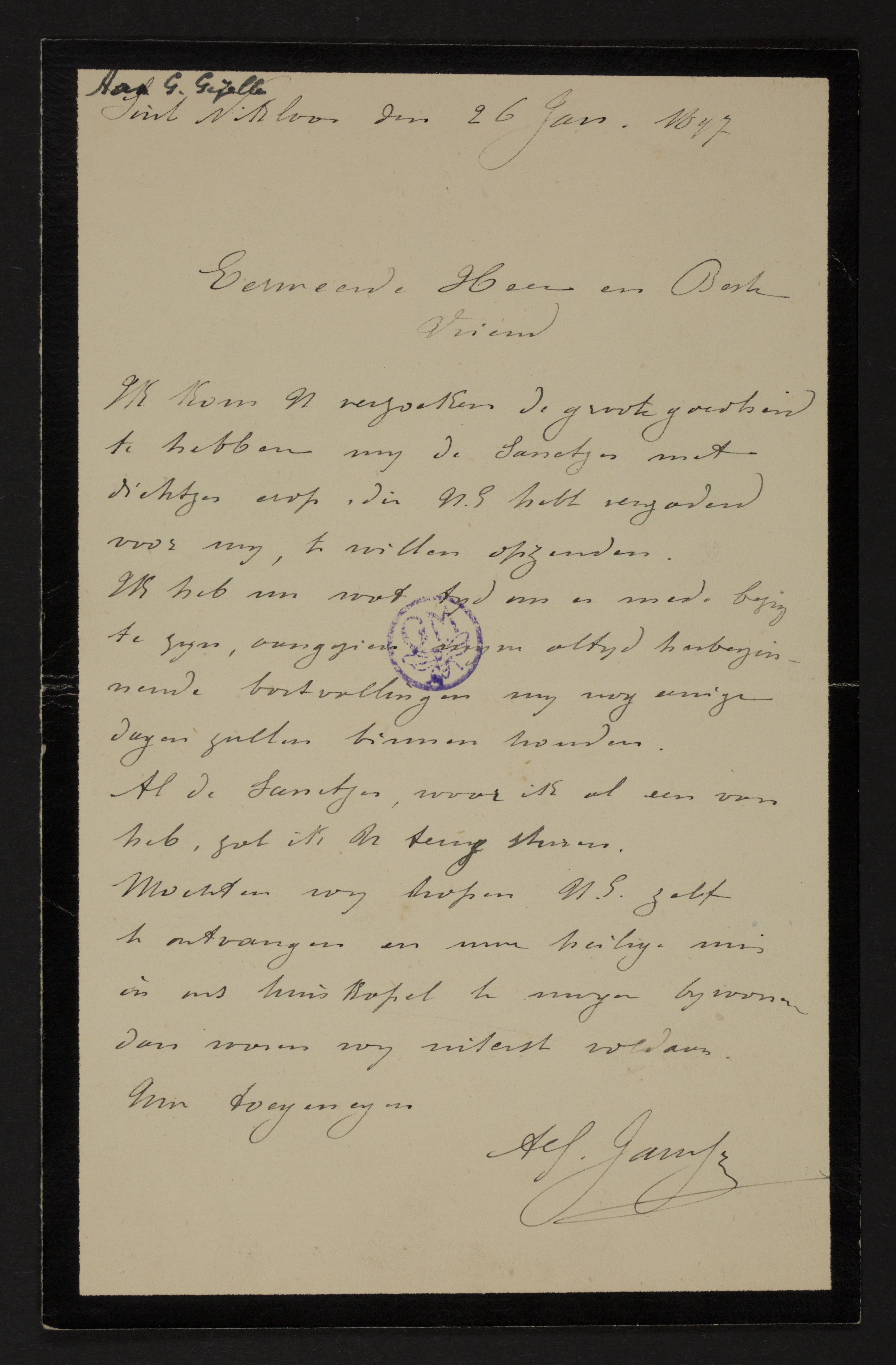 Alfons J. M. Janssens aan [Guido Gezelle]