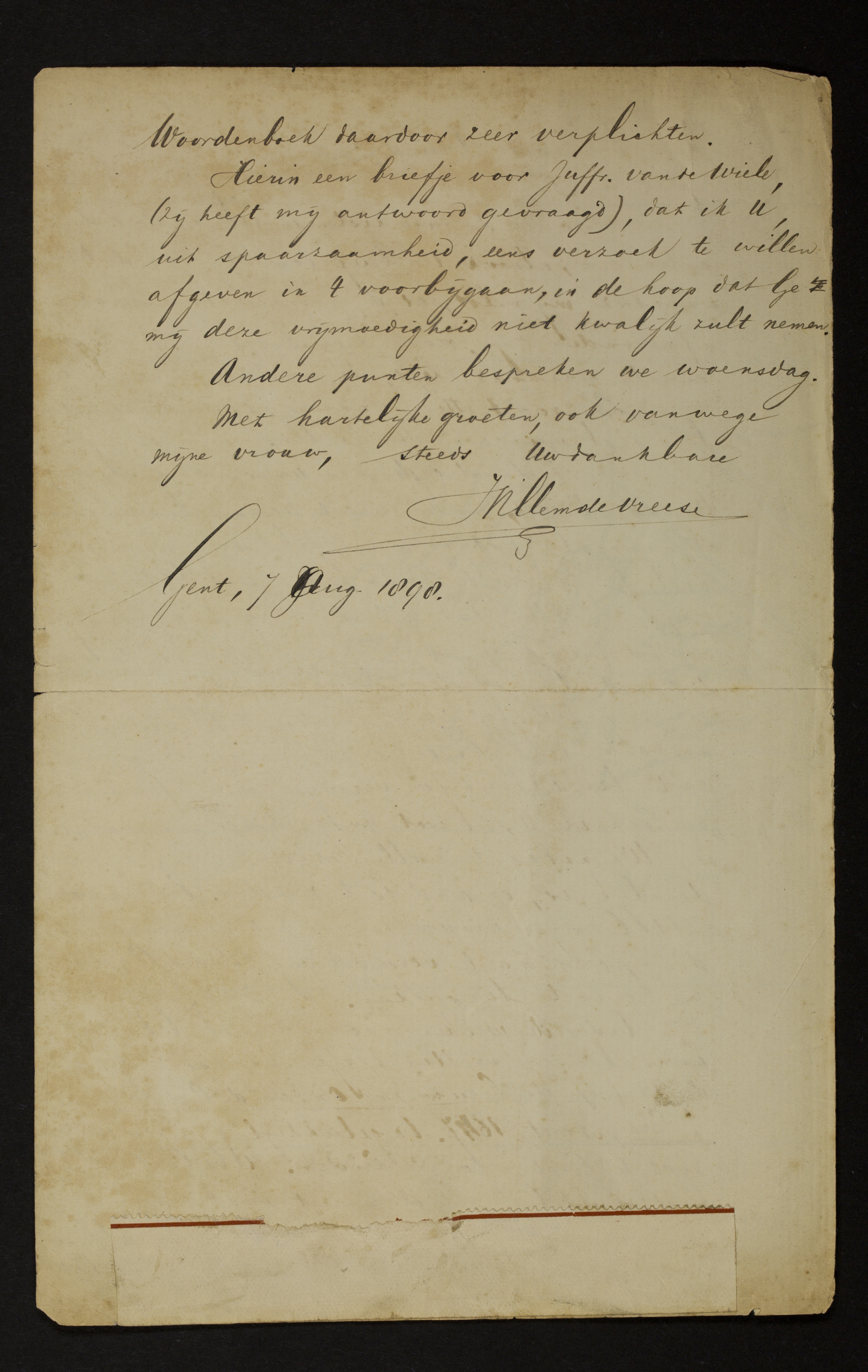 Willem Lodewijk De Vreese aan [Guido Gezelle]