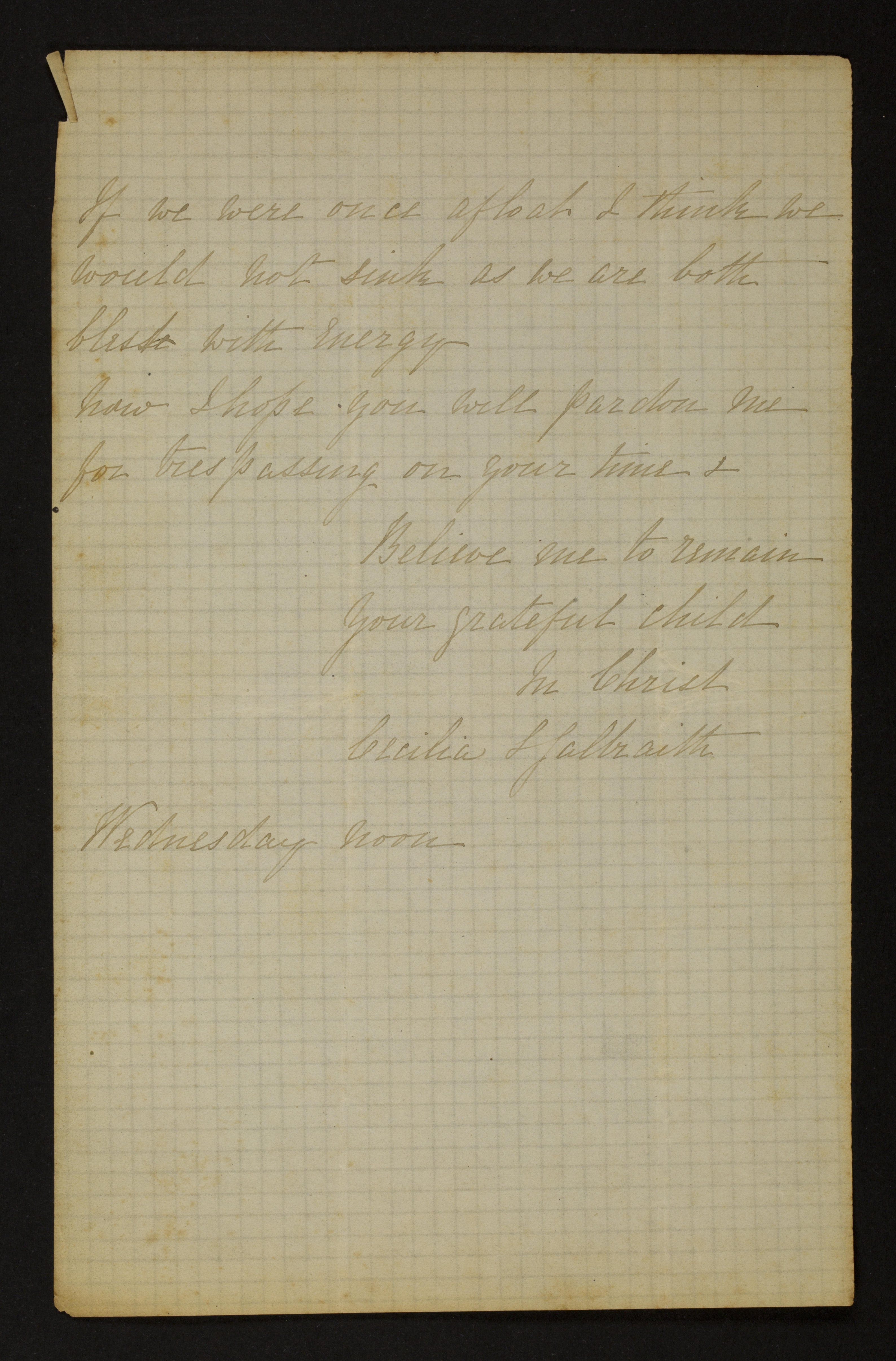 Cecilia Sarah De Lisle (= Cecilia Sarah Galbraith) aan [Guido Gezelle]