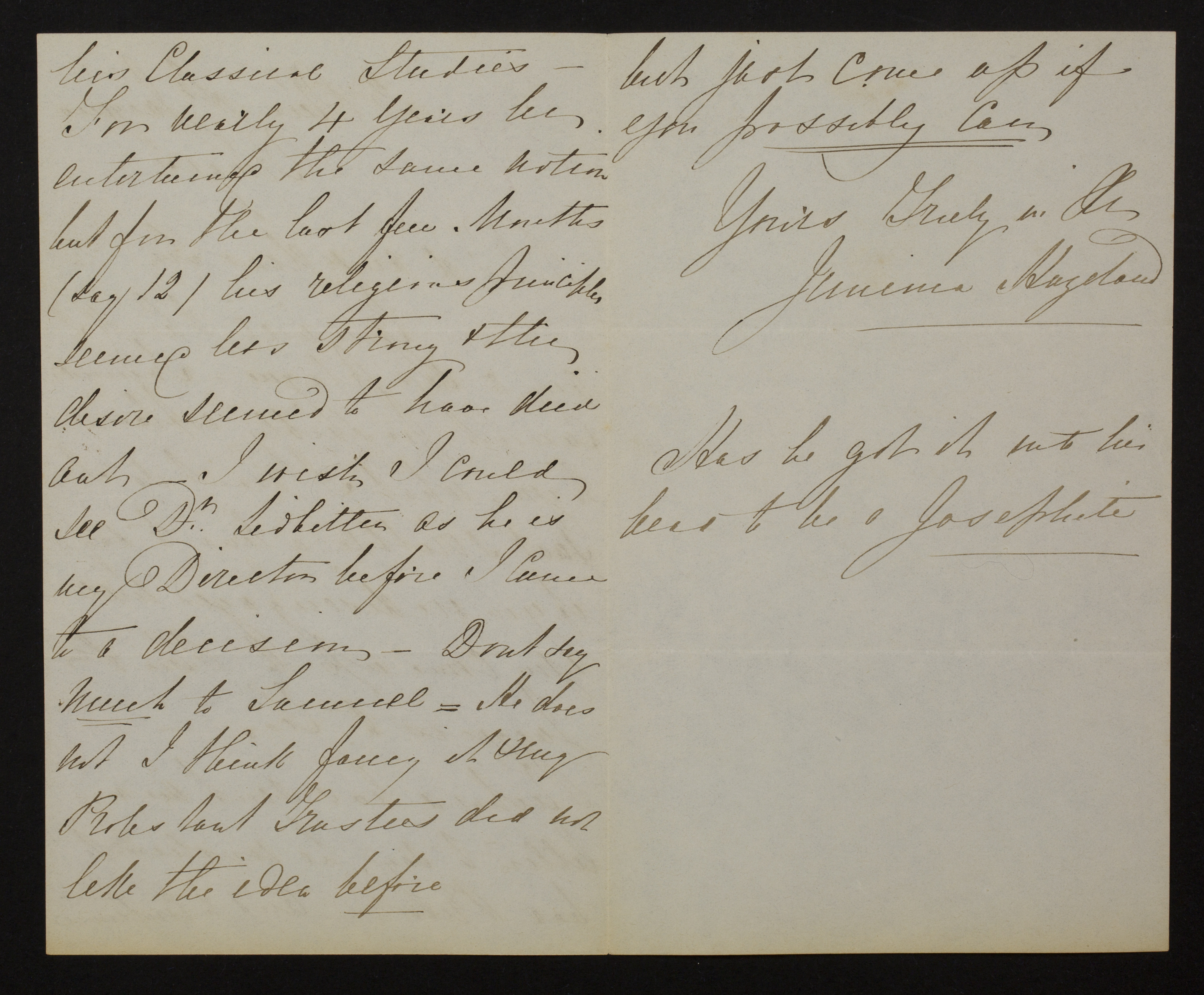 [Jemima Stroud] (= mevrouw Jemima Hazeland) aan [Guido Gezelle]