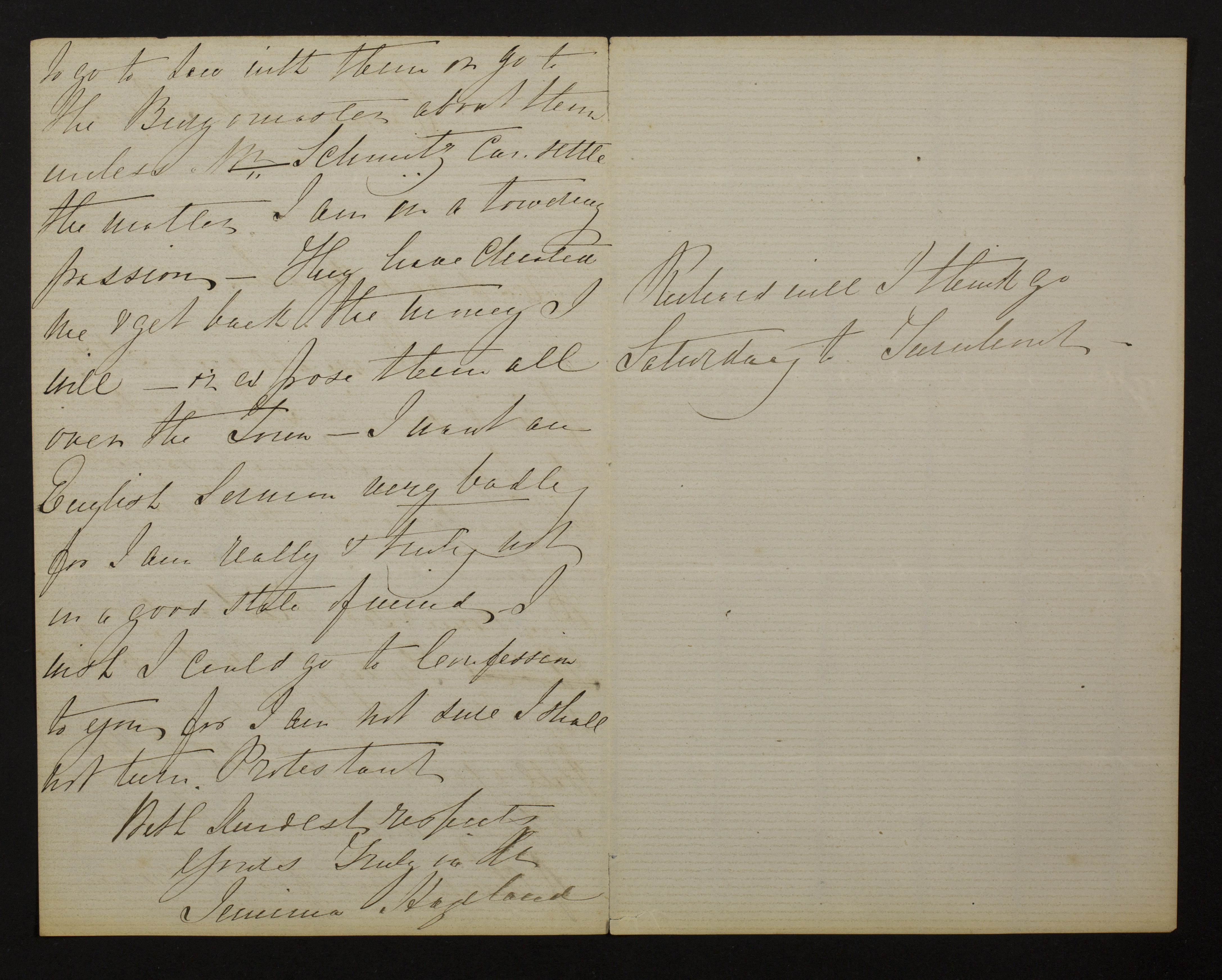 [Jemima Stroud] (= mevrouw Jemima Hazeland) aan [Guido Gezelle]