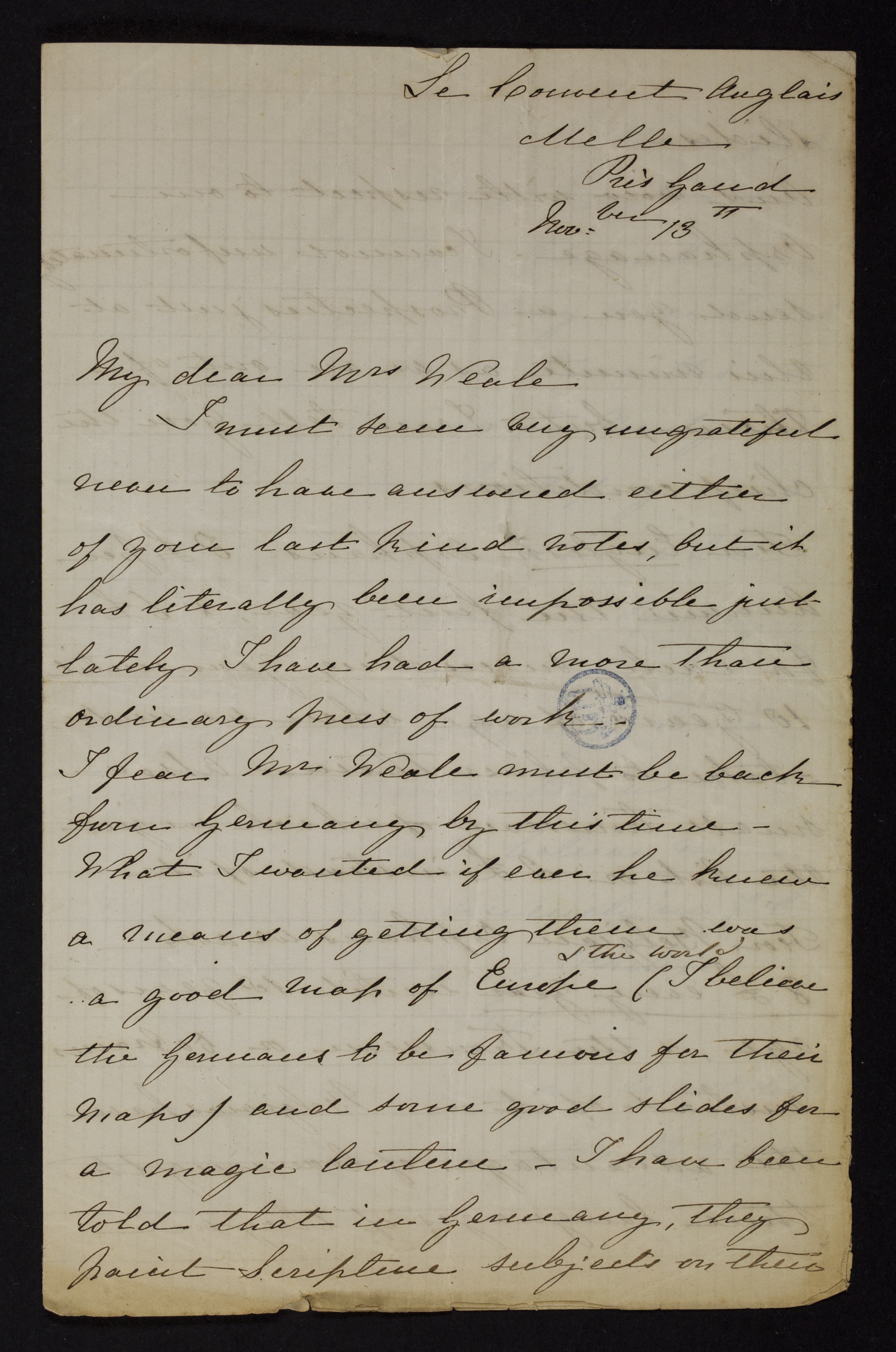 [Catherine Anne Bathurst] (= Zuster Mary Catherine Philip) aan [Helena Amelia Walton (= mevrouw Helena Weale)]