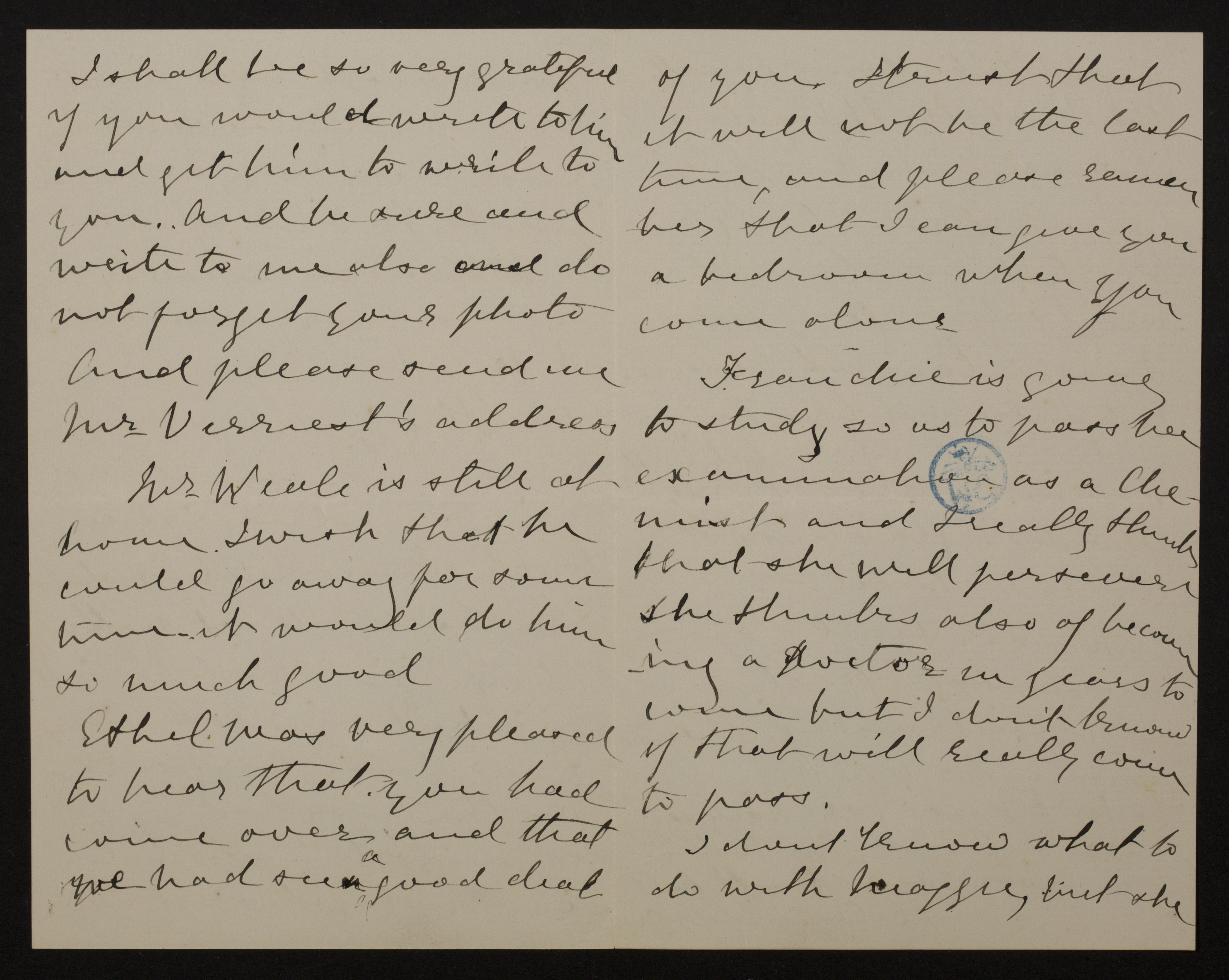 [Helena Amelia Walton] (= mevrouw Helena Weale) aan [Guido Gezelle]