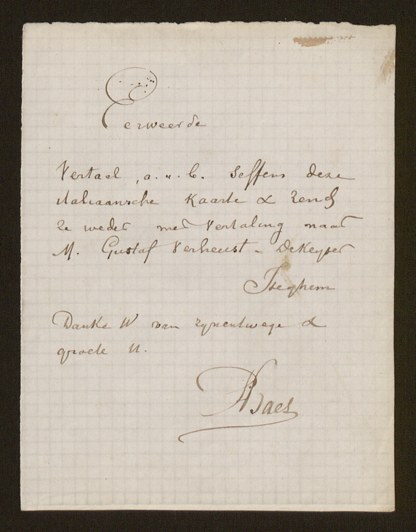 Pieter Baes aan [Guido Gezelle]