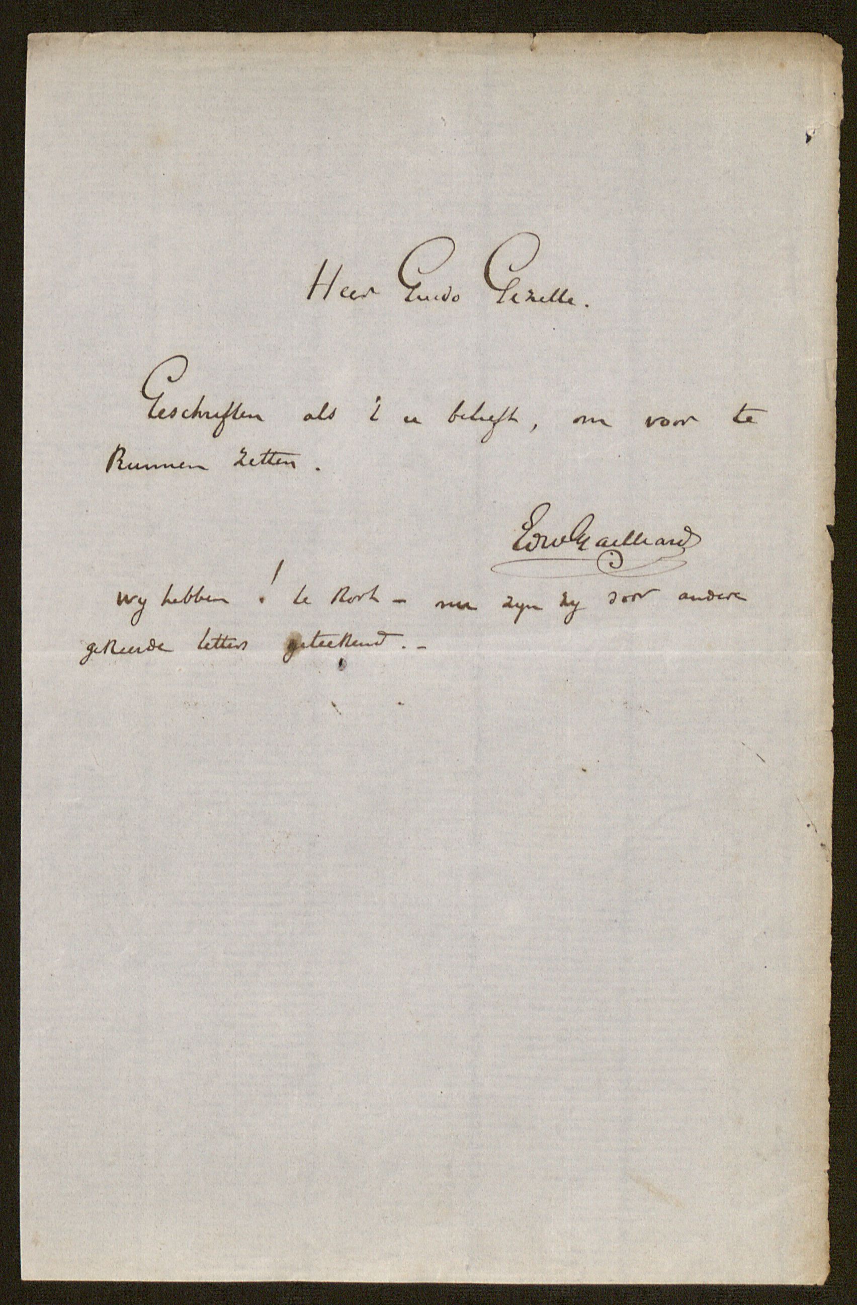 Edward Louis Gailliard aan [Guido Gezelle]