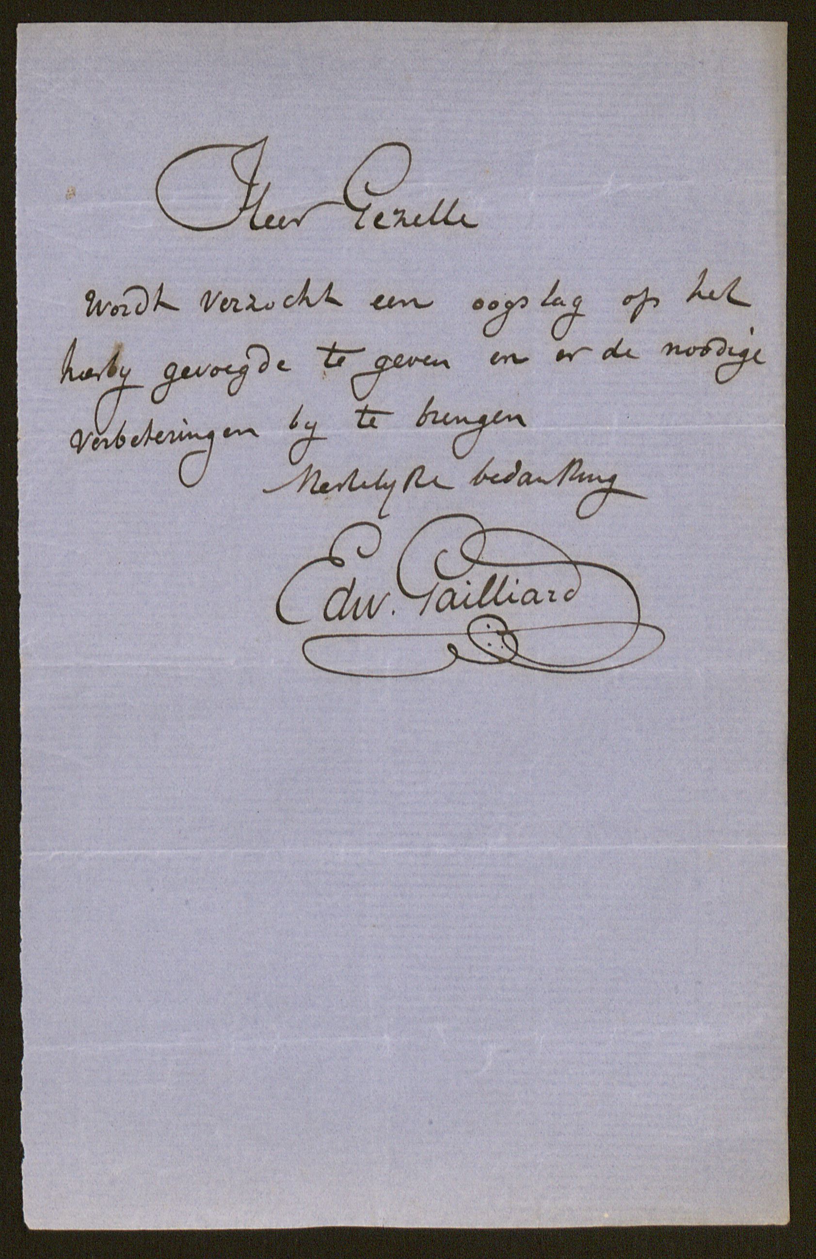 Edward Louis Gailliard aan [Guido Gezelle]