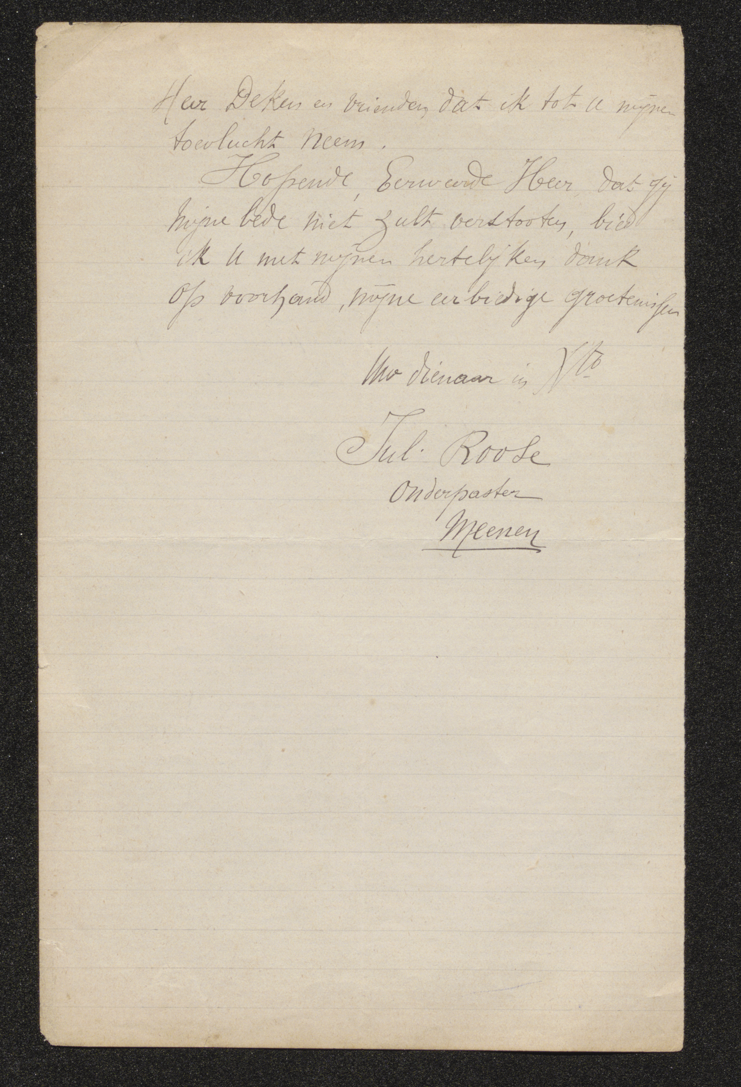 Jules Roose aan [Guido Gezelle]