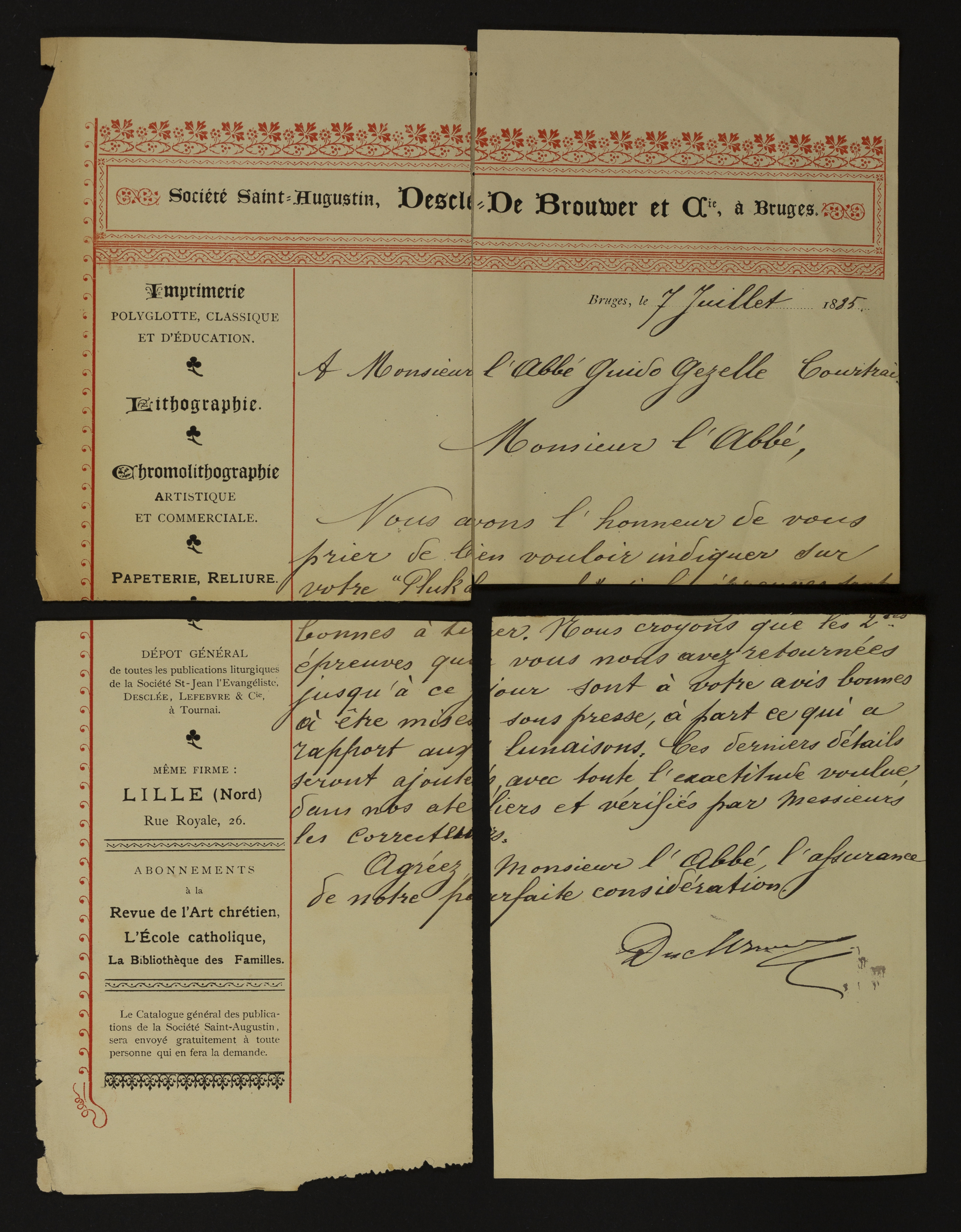 [Desclée-De Brouwer] aan Guido Gezelle