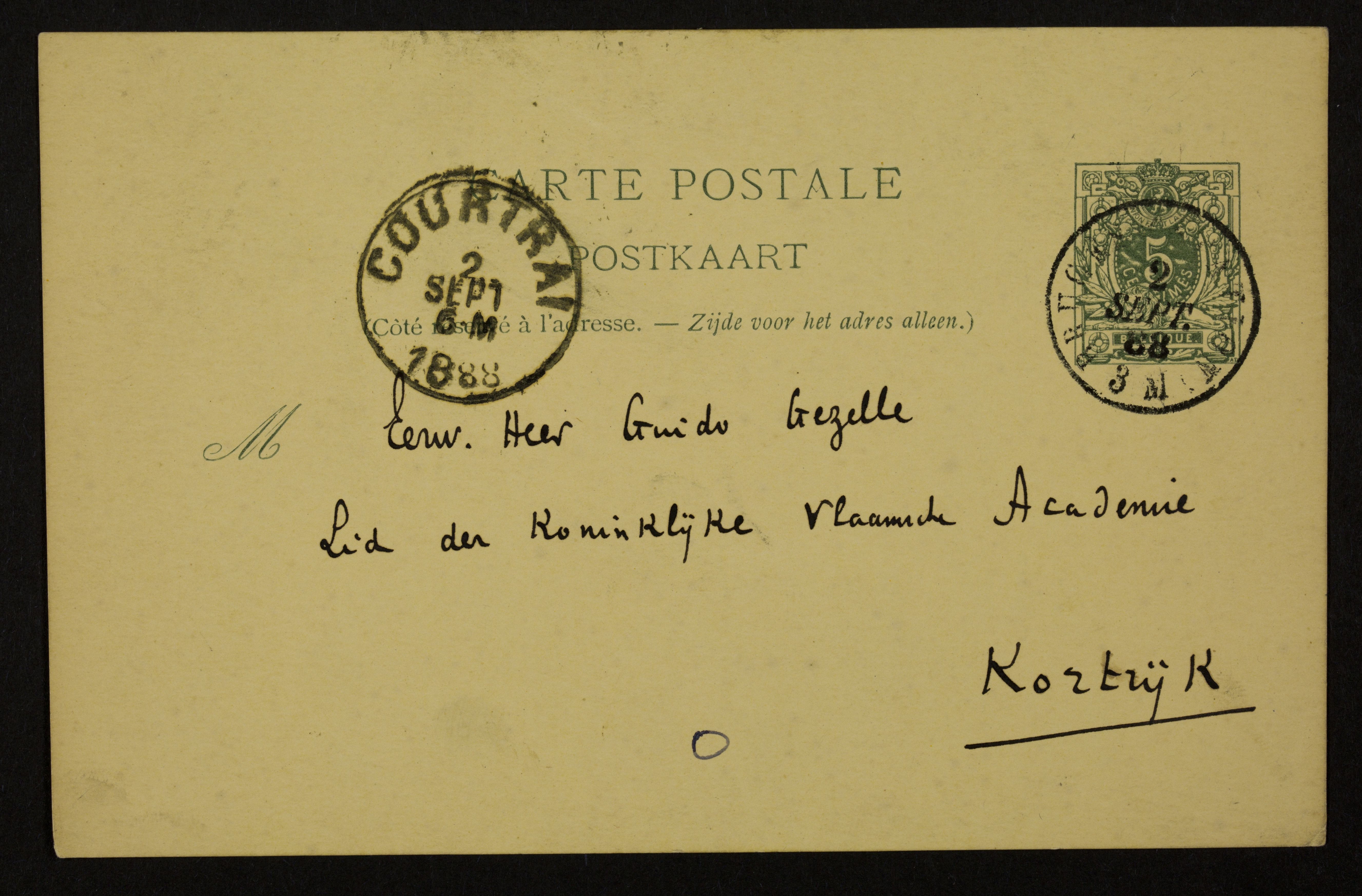 Edward Louis Gailliard aan Guido Gezelle