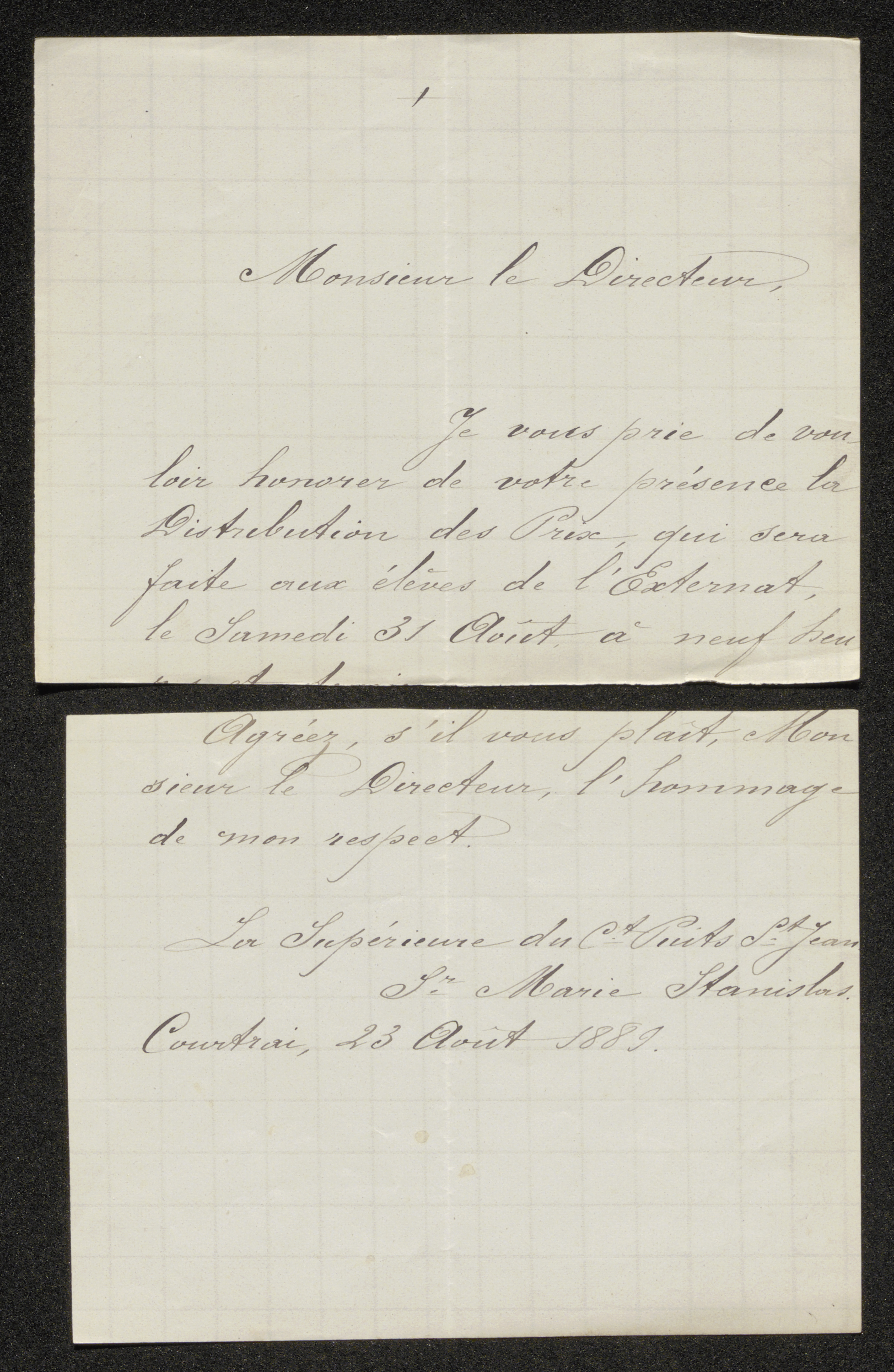 [Octavie van Gillewe (= Zuster Marie Stanislas)] aan [Guido Gezelle]