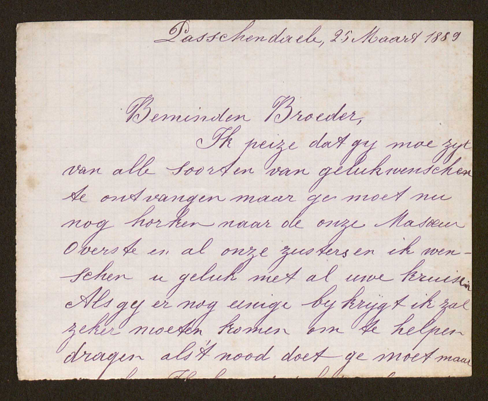 [Florence Gezelle (= Zuster Colombe)] aan [Guido Gezelle]