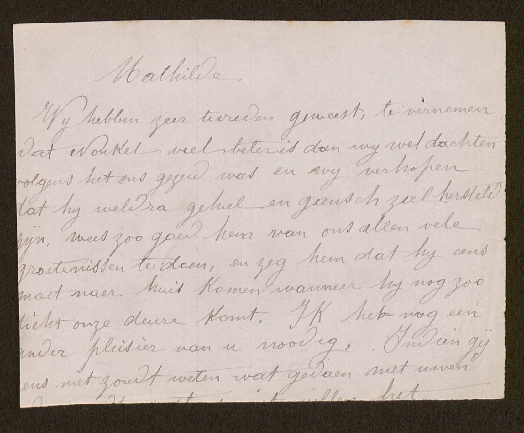 [Hortense Gezelle] aan [Mathilde Catteeuw]