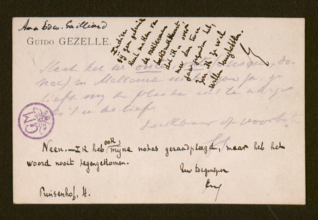 Guido Gezelle aan [Edward Louis Gailliard]