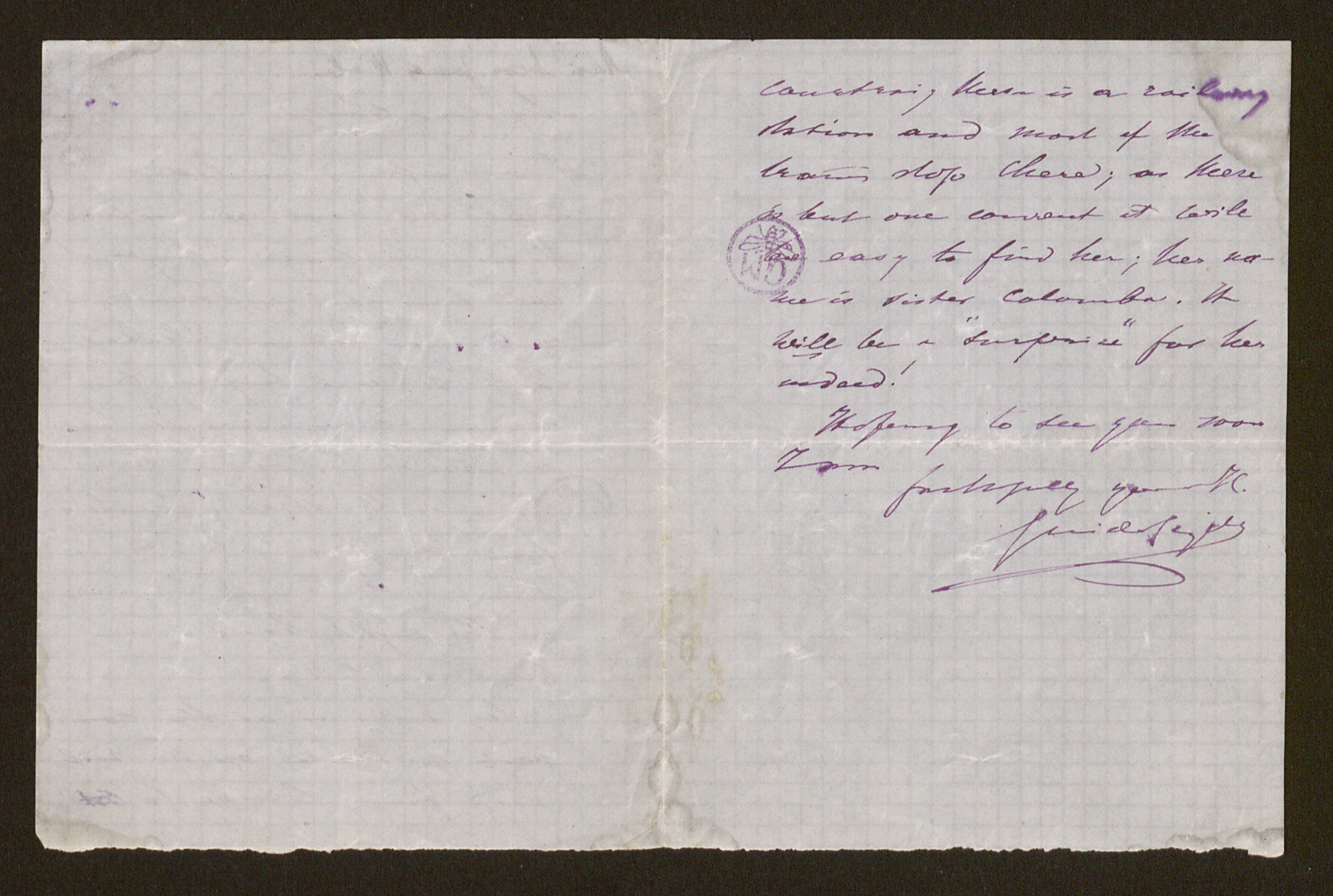 Guido Gezelle aan [Helena Amelia Walton (= mevrouw Helena Weale)]