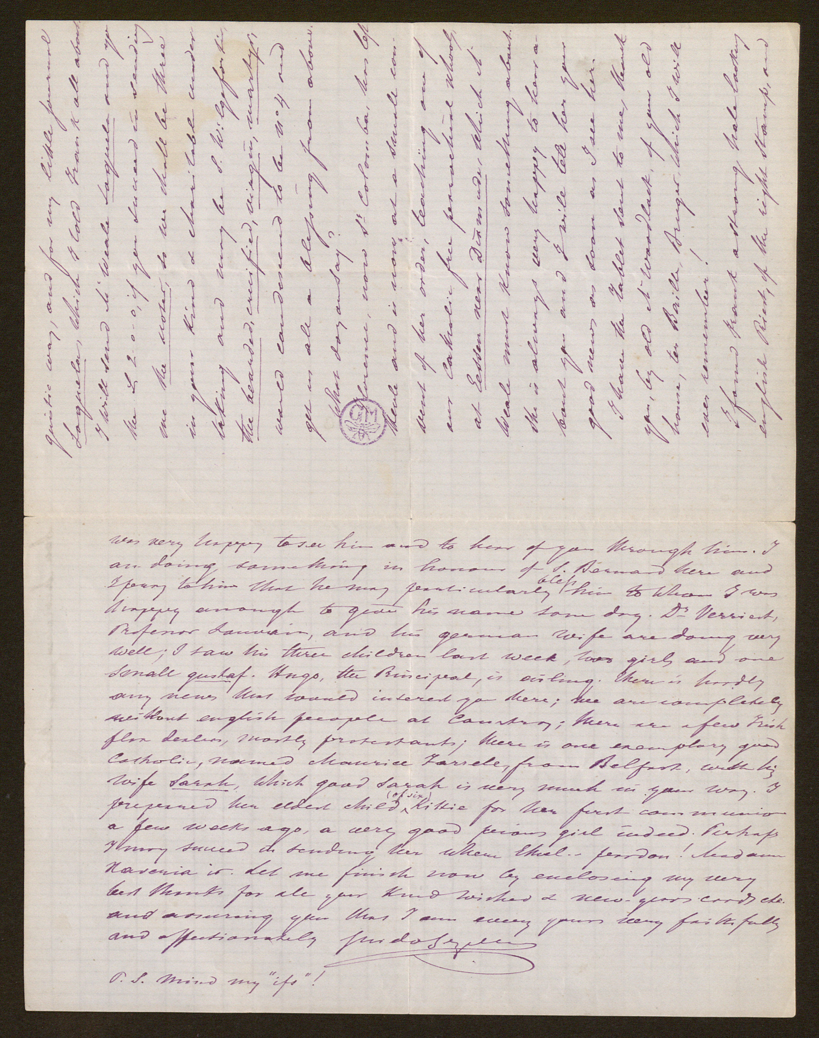 Guido Gezelle aan [Helena Amelia Walton (= mevrouw Helena Weale)]