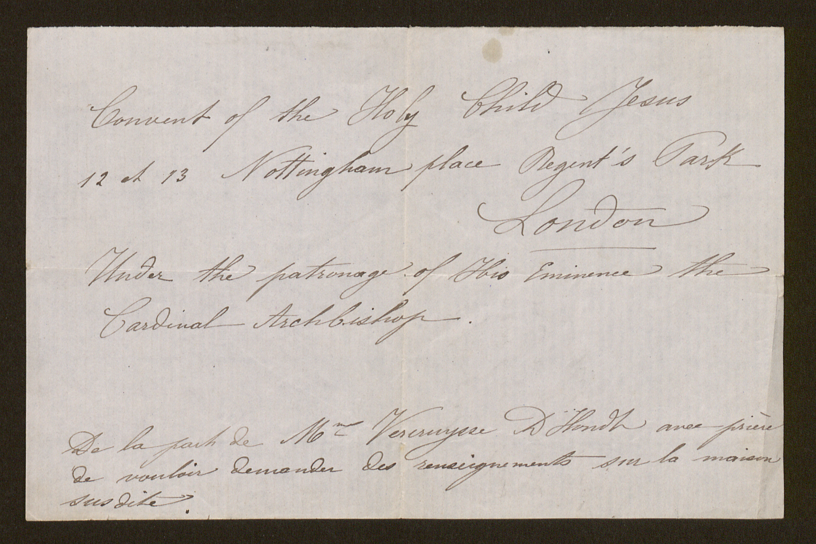 Guido Gezelle aan [Helena Amelia Walton (= mevrouw Helena Weale)]