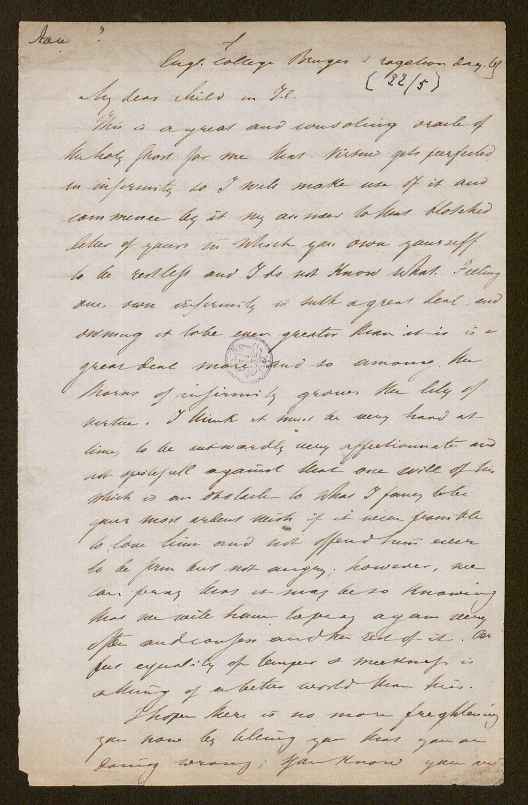 [Guido Gezelle] aan [Margaret Marie Pauline Steinmetz ?]