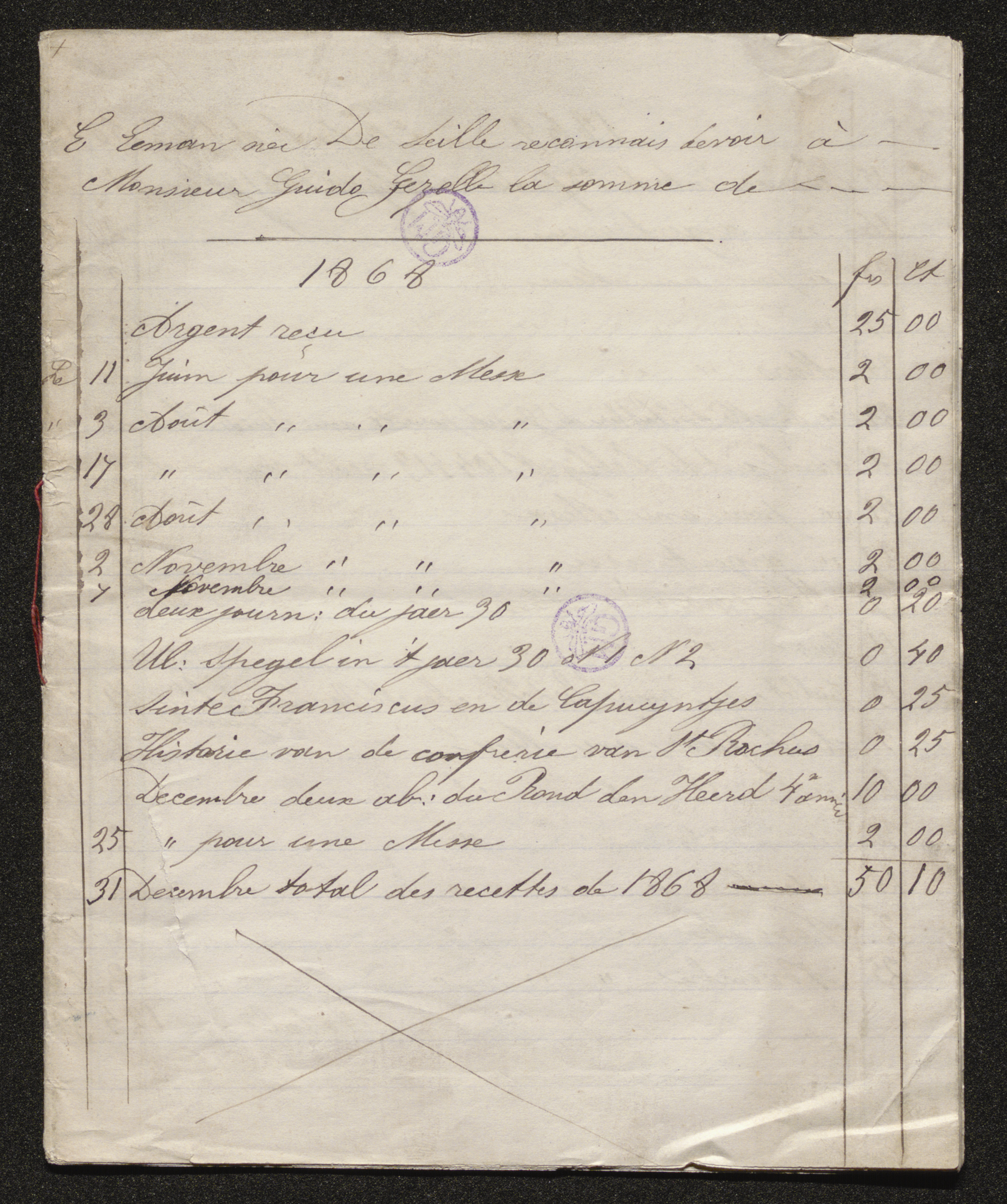 [Ernestine De Seille] (= mevrouw Ernestine Eeman) aan [Guido Gezelle]