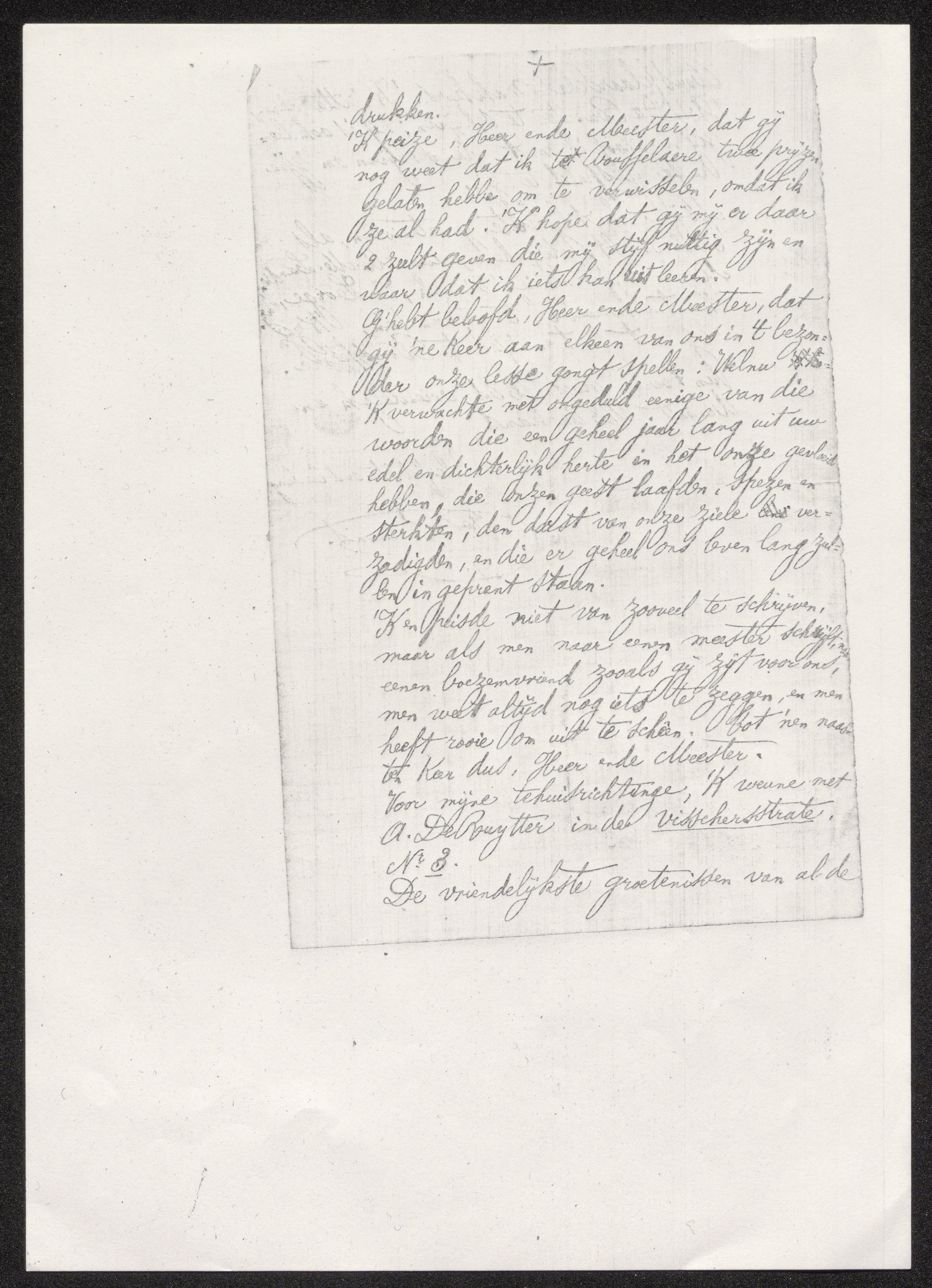 René Frans Adriaens aan [Hugo Verriest]