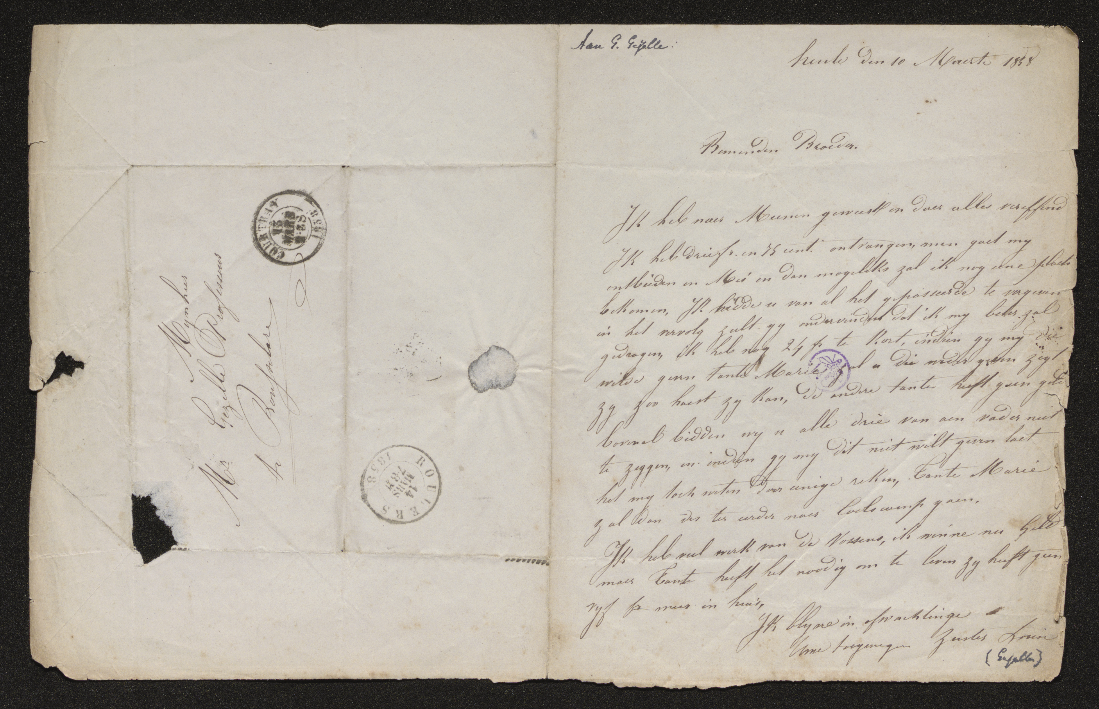 [Louise Gezelle] aan Guido Gezelle