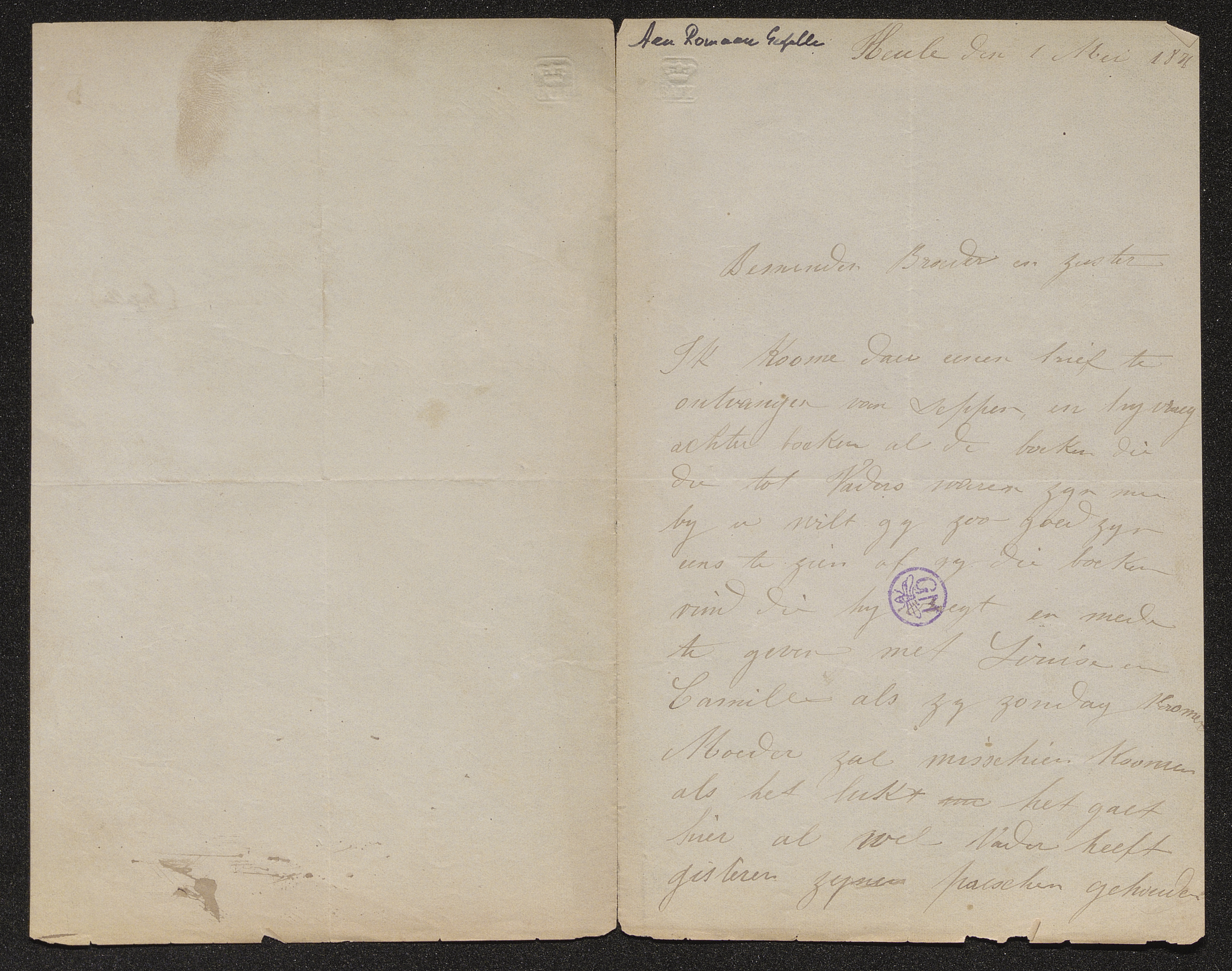 [Florence Gezelle (= Zuster Colombe)] aan [Romaan Gezelle en Philomena De Smet]