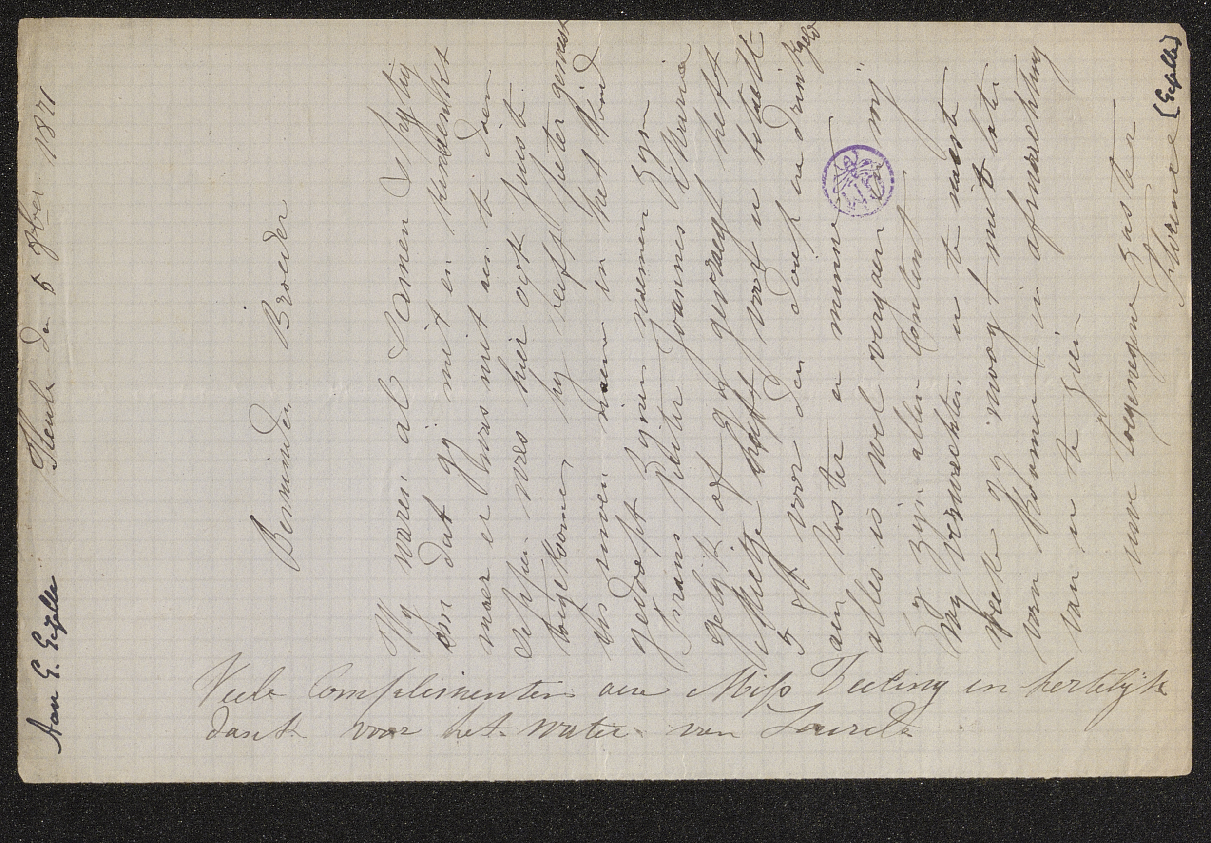 [Florence Gezelle (= Zuster Colombe)] aan [Guido Gezelle]