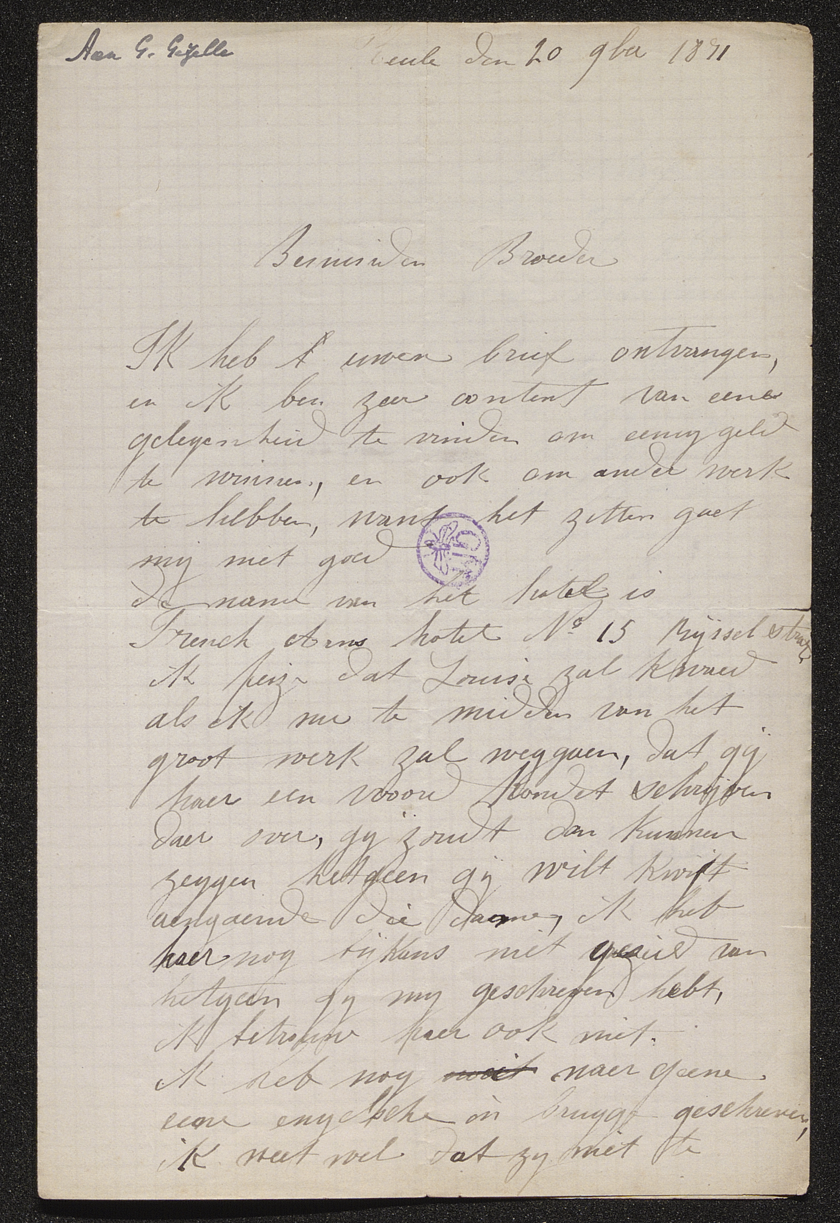 [Florence Gezelle (= Zuster Colombe)] aan [Guido Gezelle]