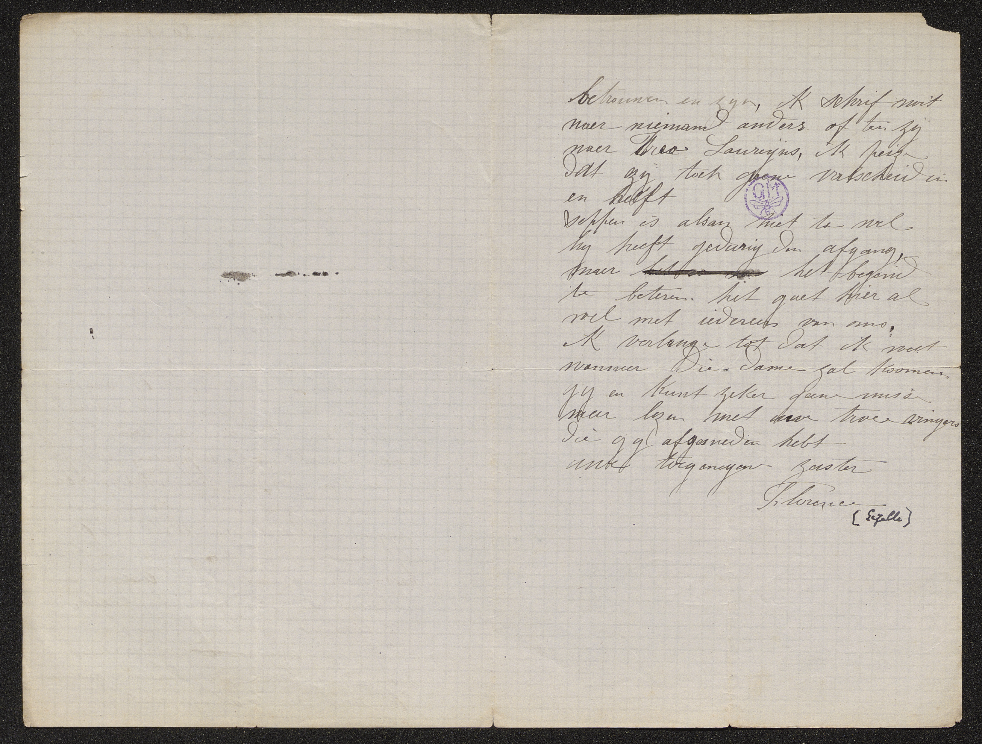 [Florence Gezelle (= Zuster Colombe)] aan [Guido Gezelle]