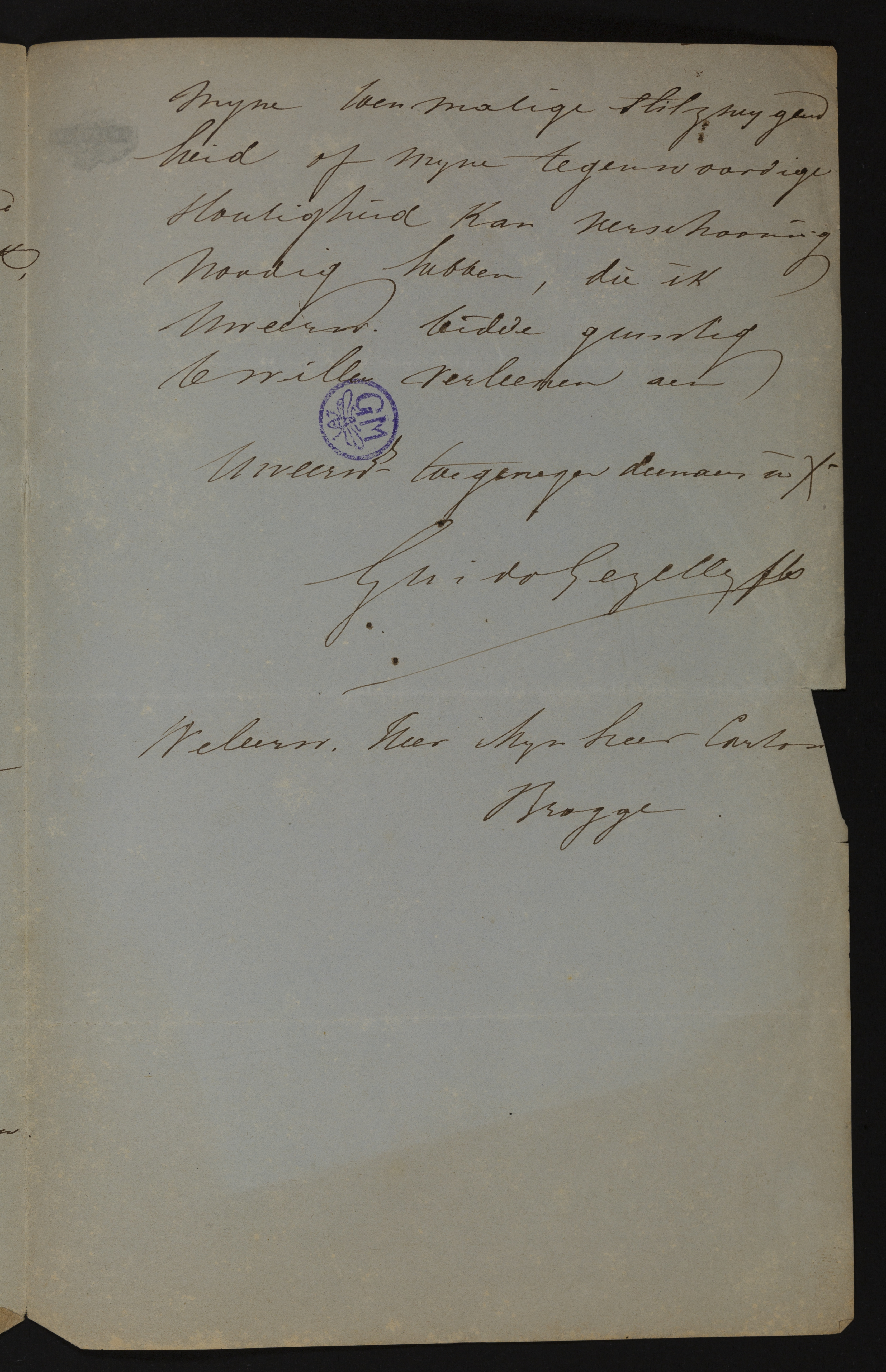 Guido Gezelle aan Charles Louis Carton