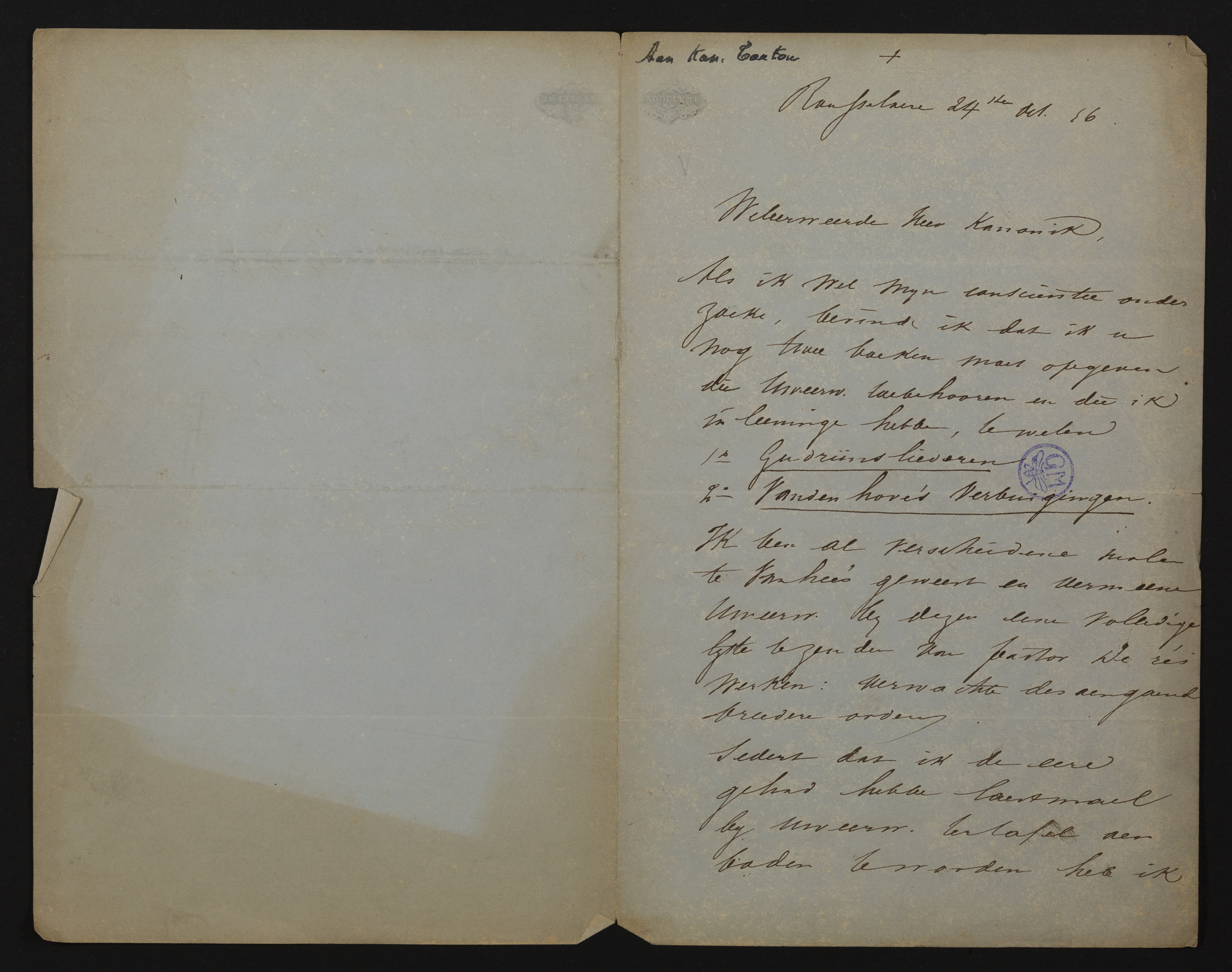 Guido Gezelle aan Charles Louis Carton